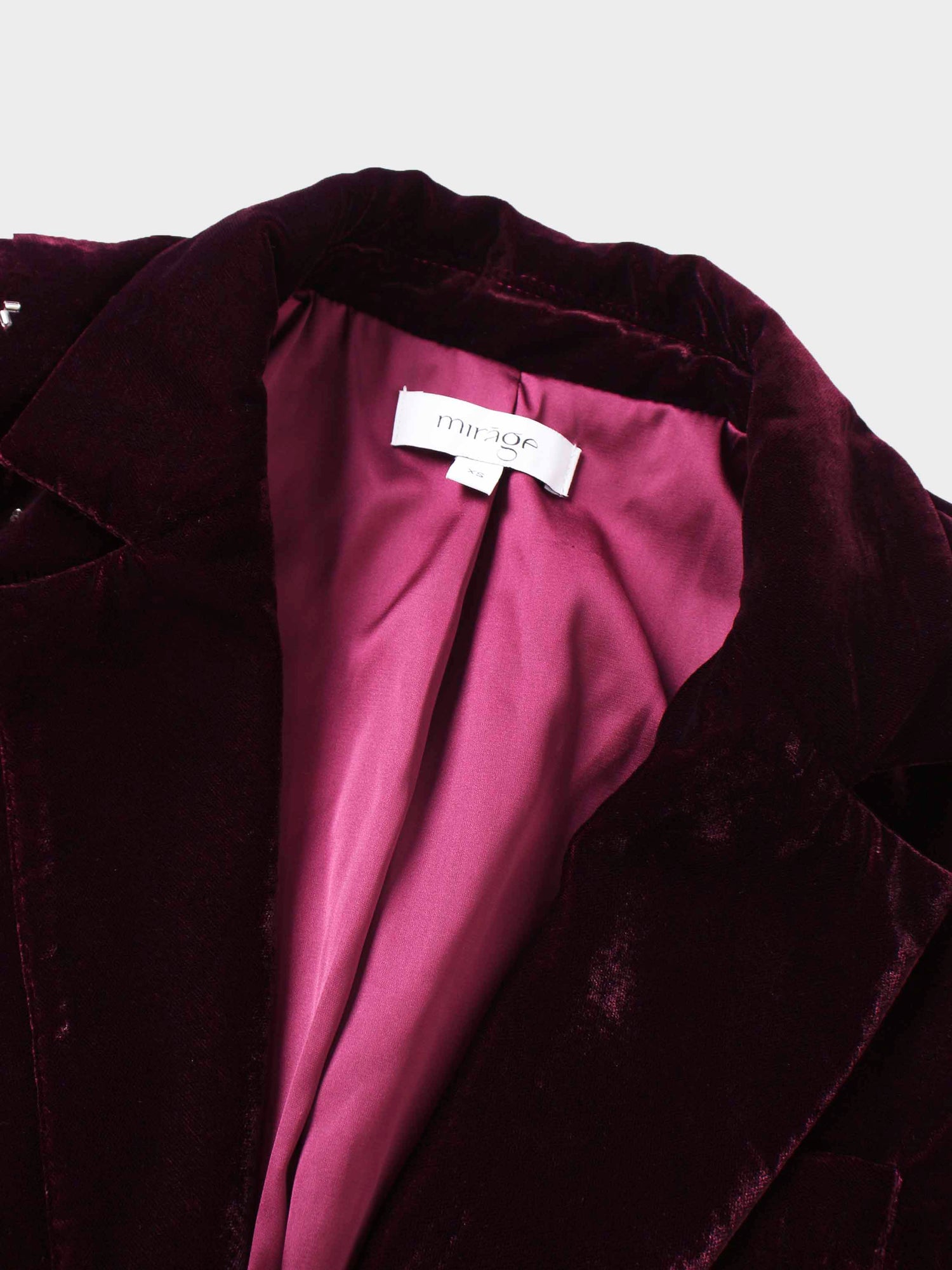 Embellished Velvet Blazer-Burgundy