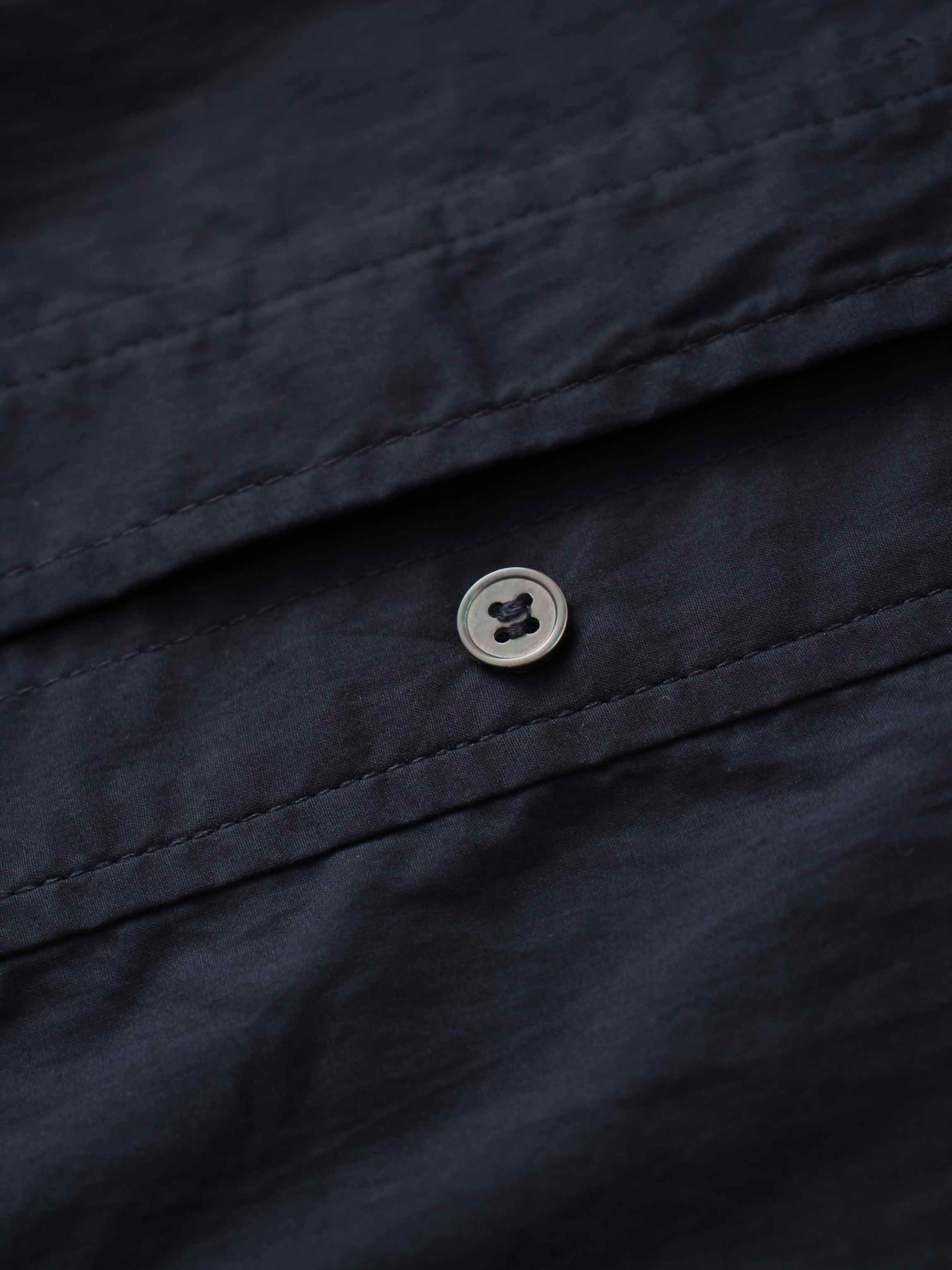 Button Overlay Shirtdress-Navy