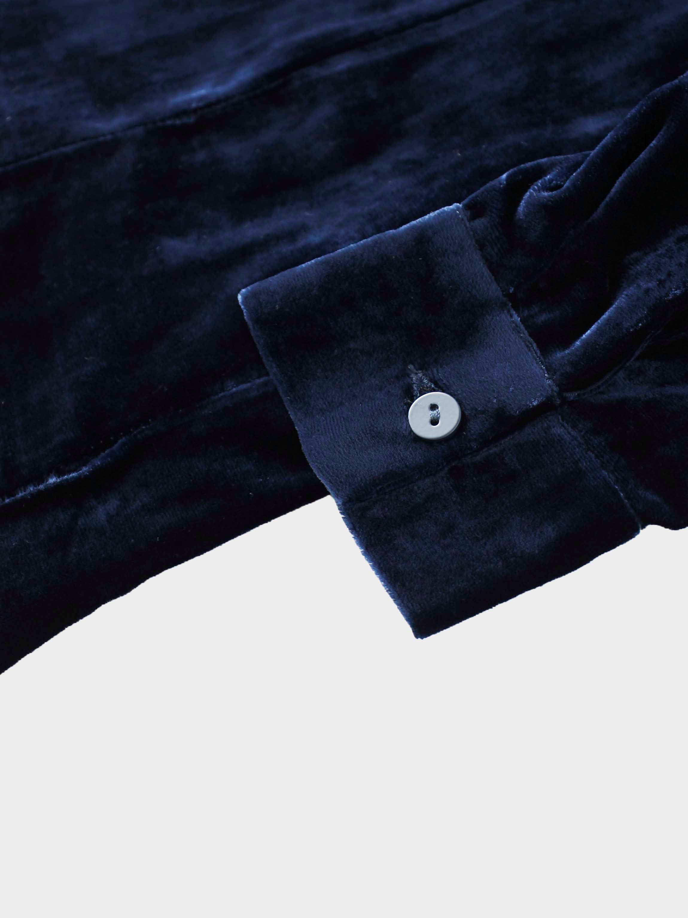 Velvet Flare Dress-Navy