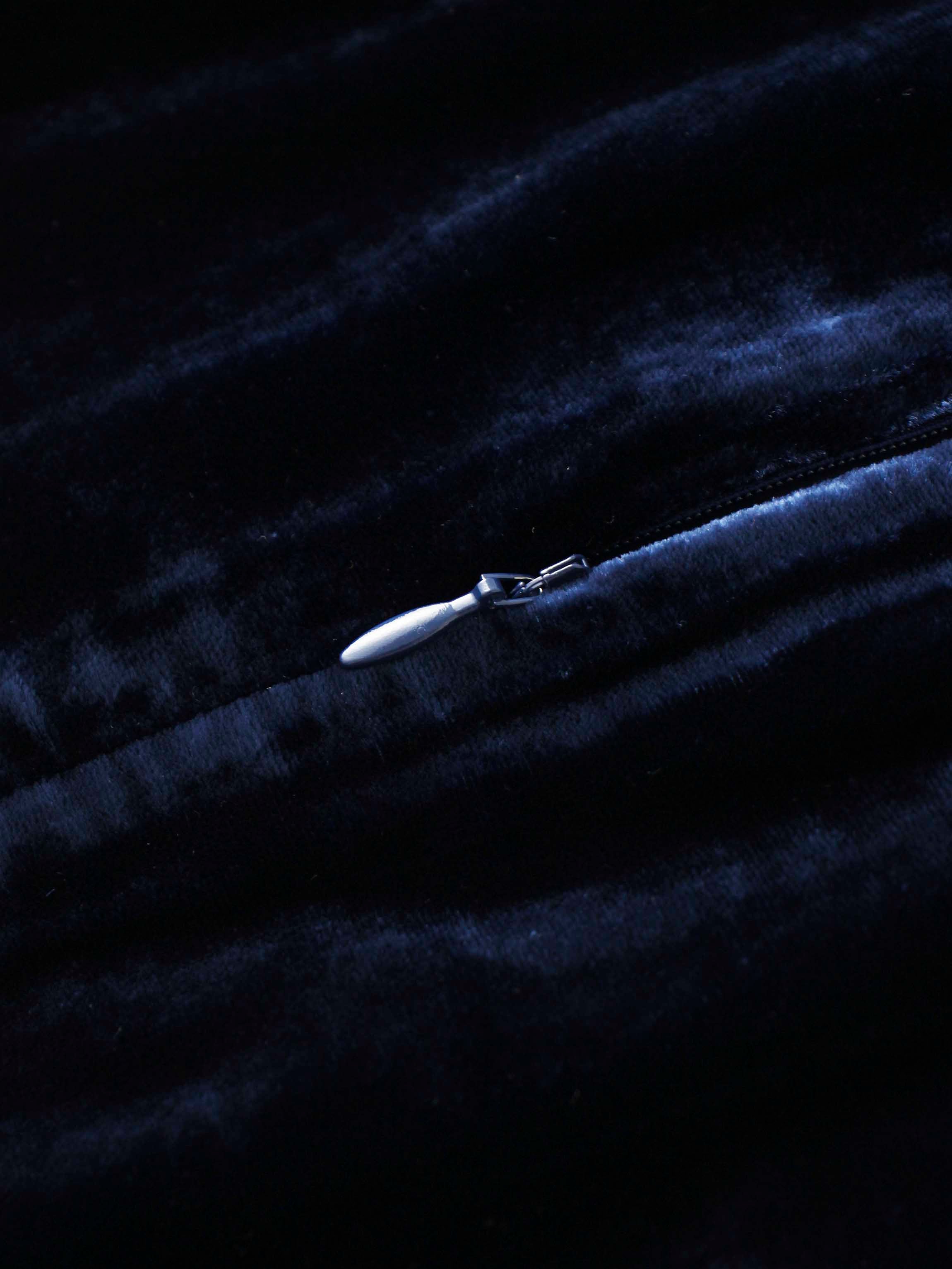 Velvet Flare Dress-Navy
