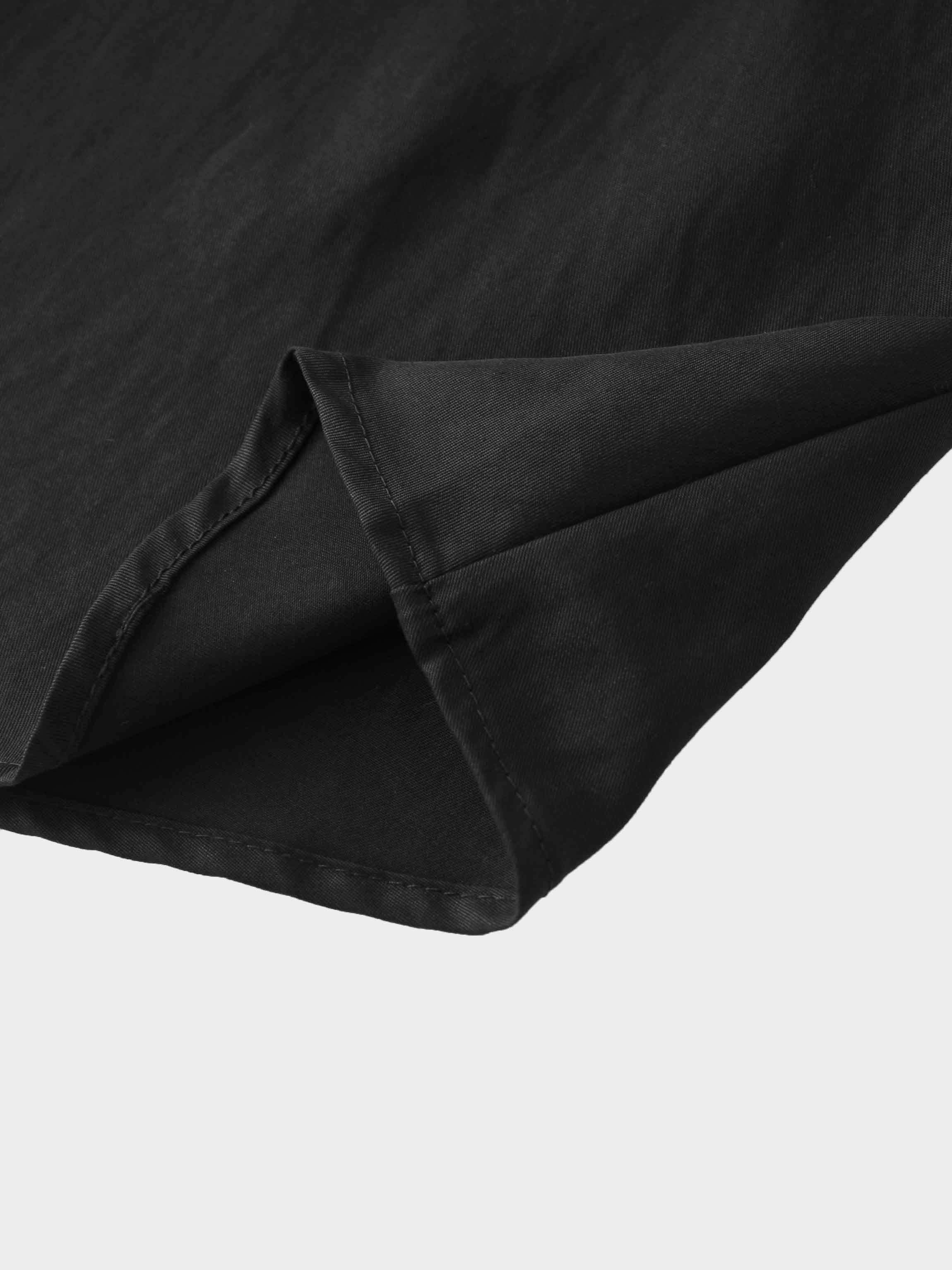 Drawstring Circle Skirt-Black