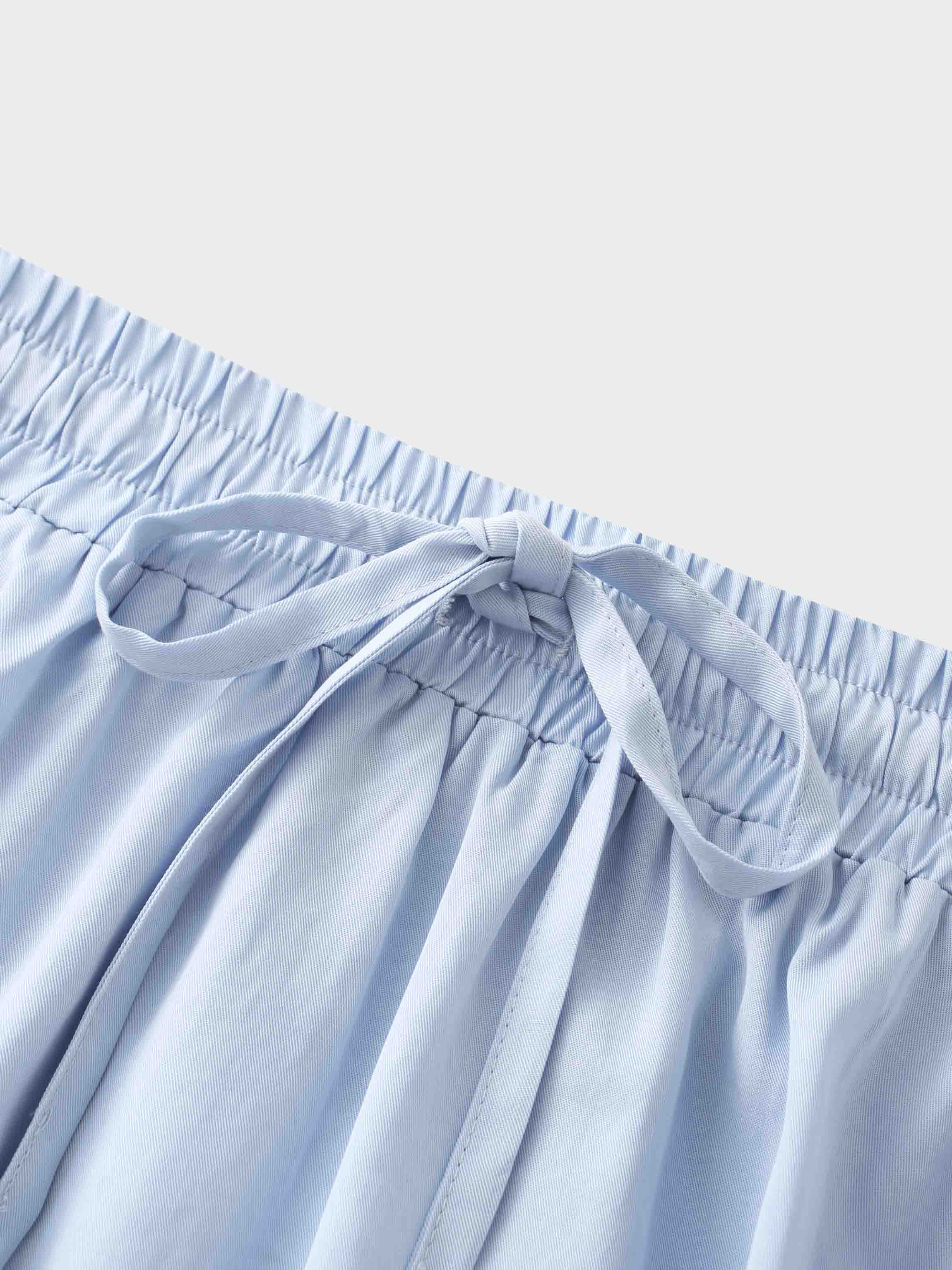 Drawstring Circle Skirt-Light Blue