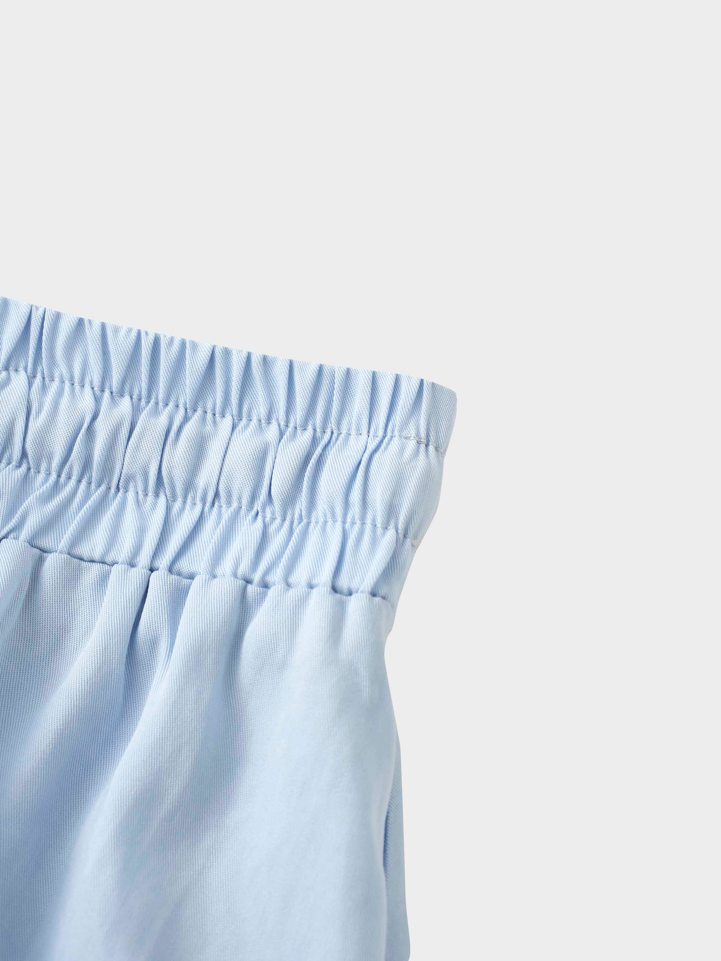 Drawstring Circle Skirt-Light Blue