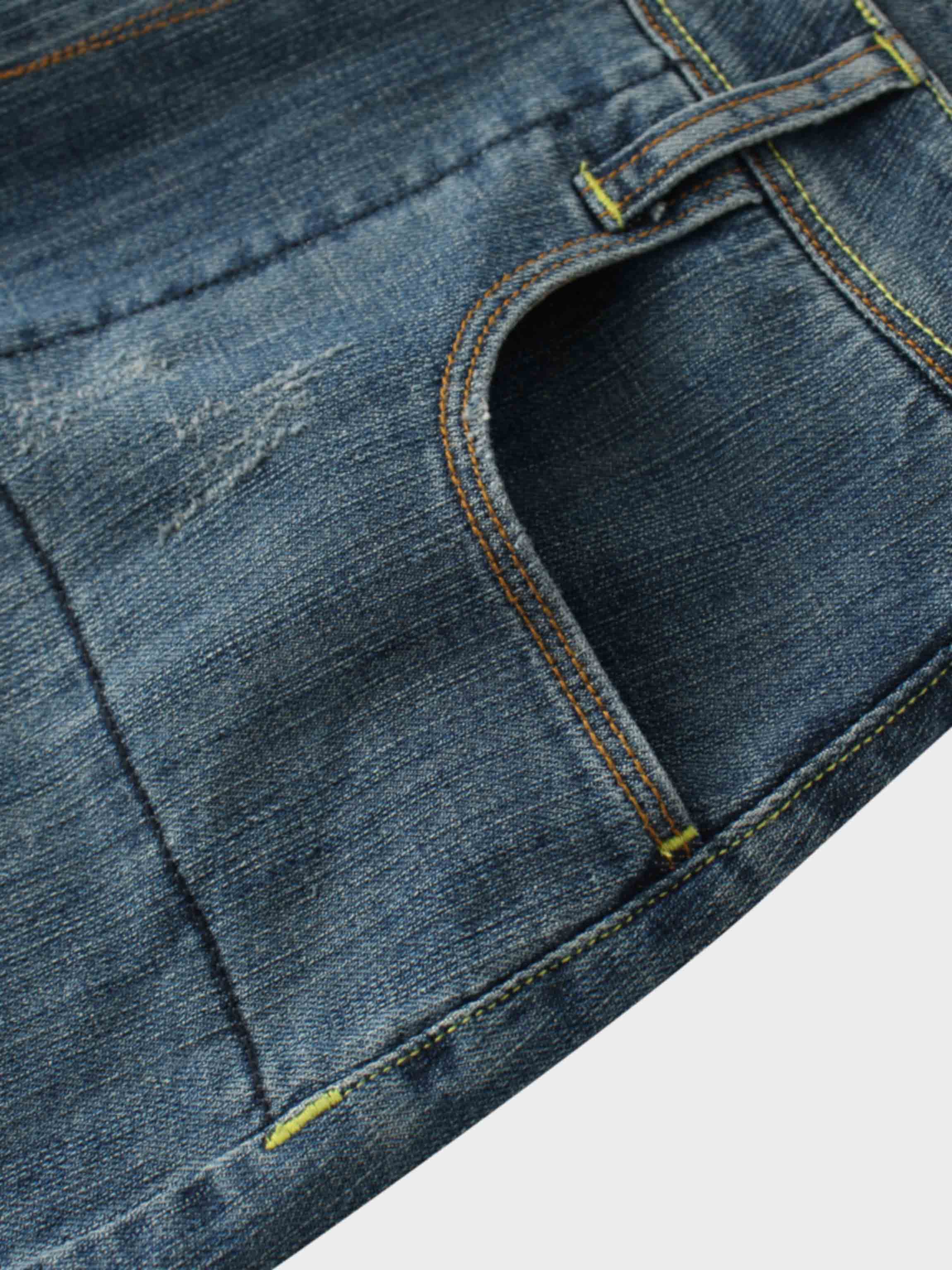 Front Kick Pleat Denim Skirt-Blue