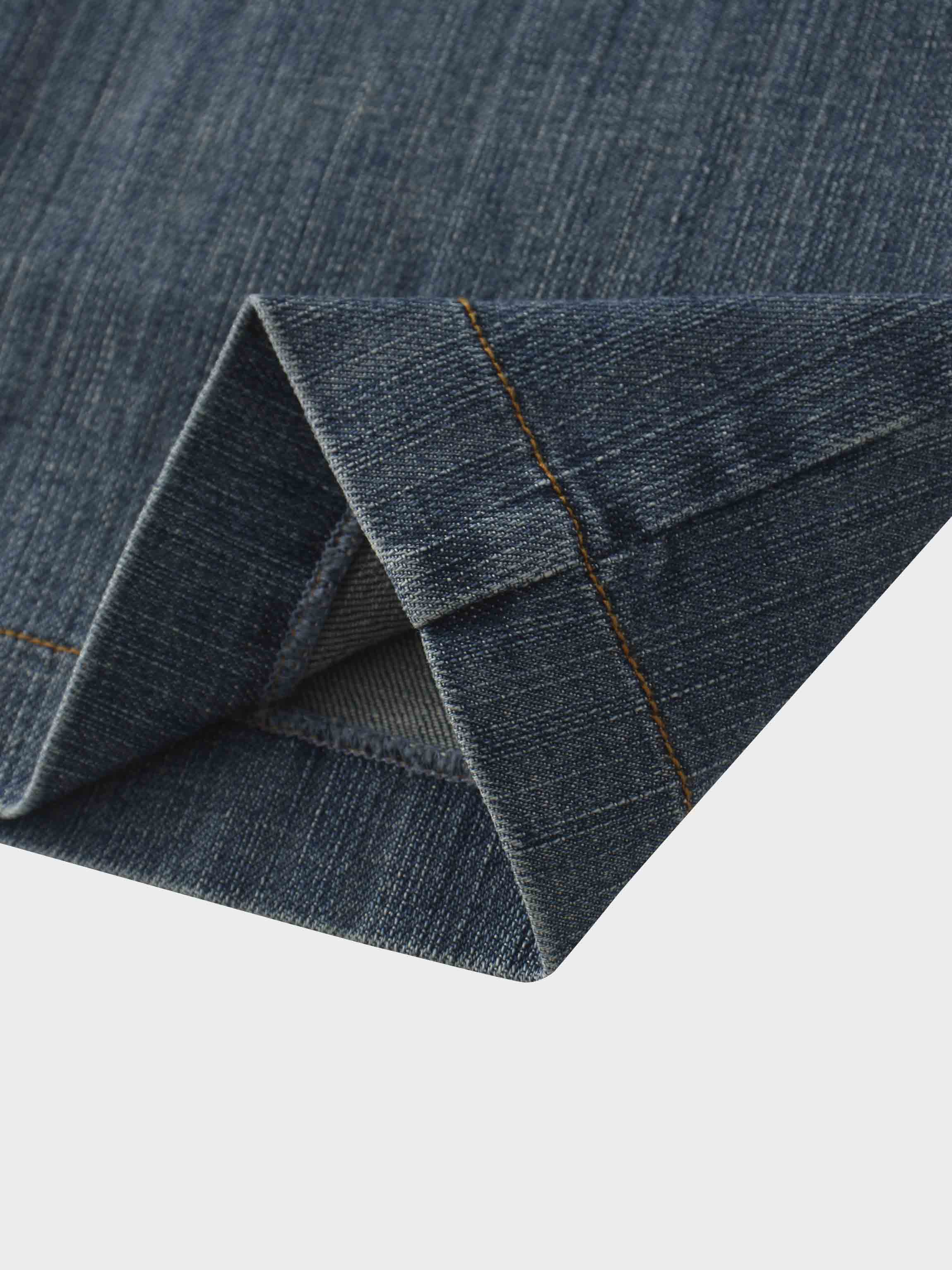 Front Kick Pleat Denim Skirt-Blue