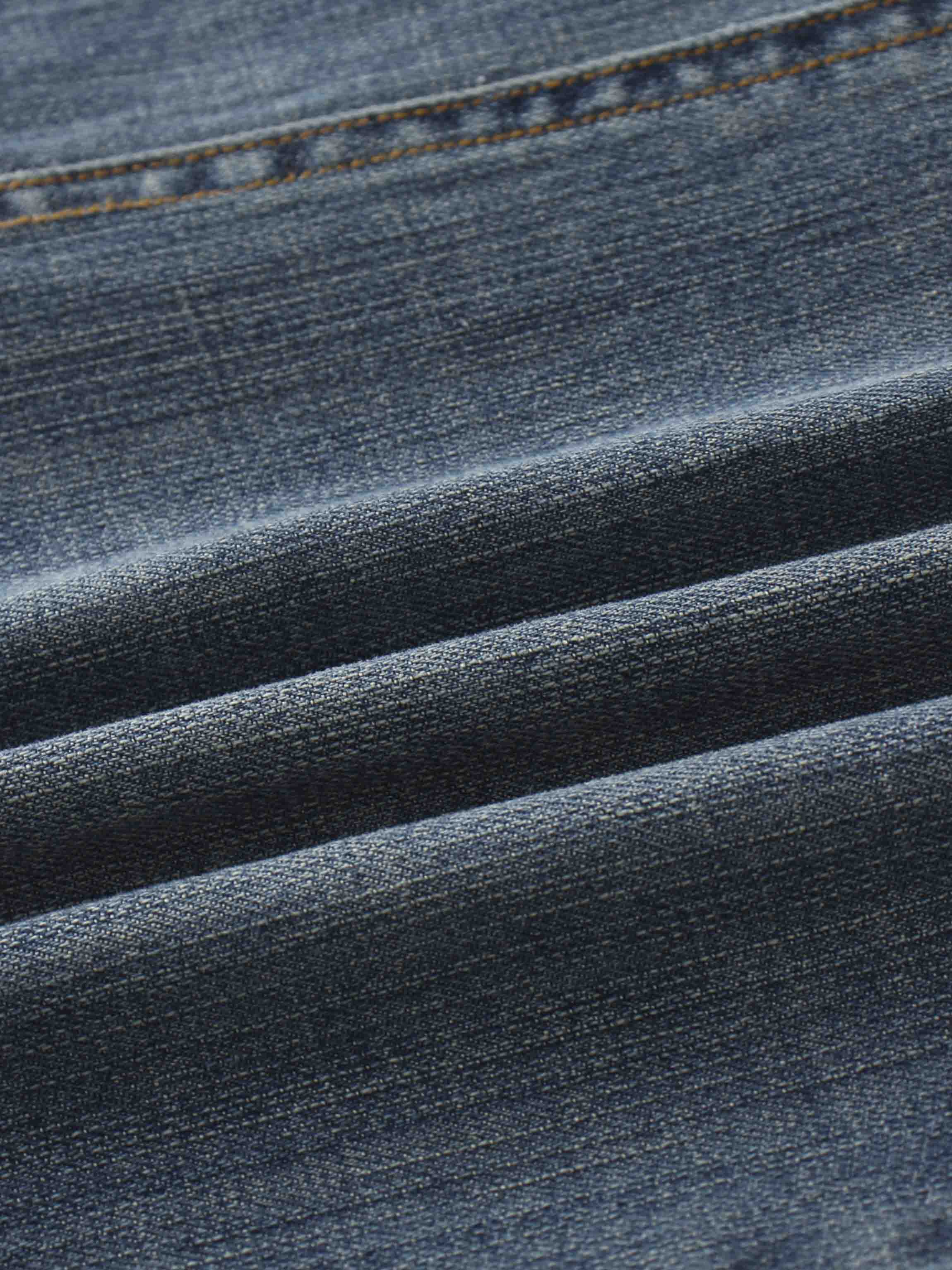 Front Kick Pleat Denim Skirt-Blue