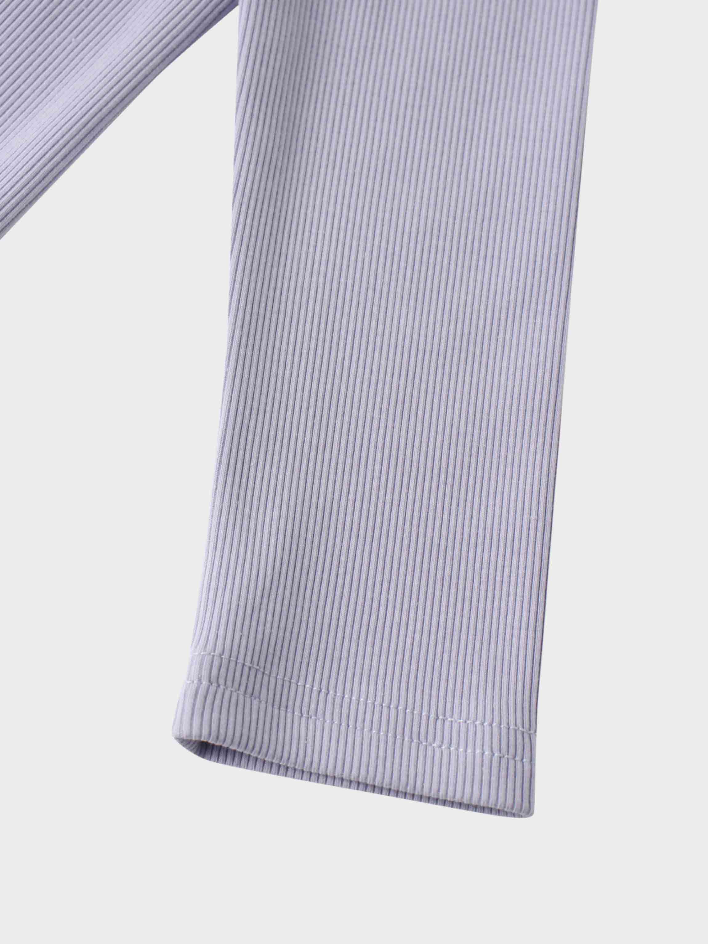 Soft Ribbed High V Tee-Lilac