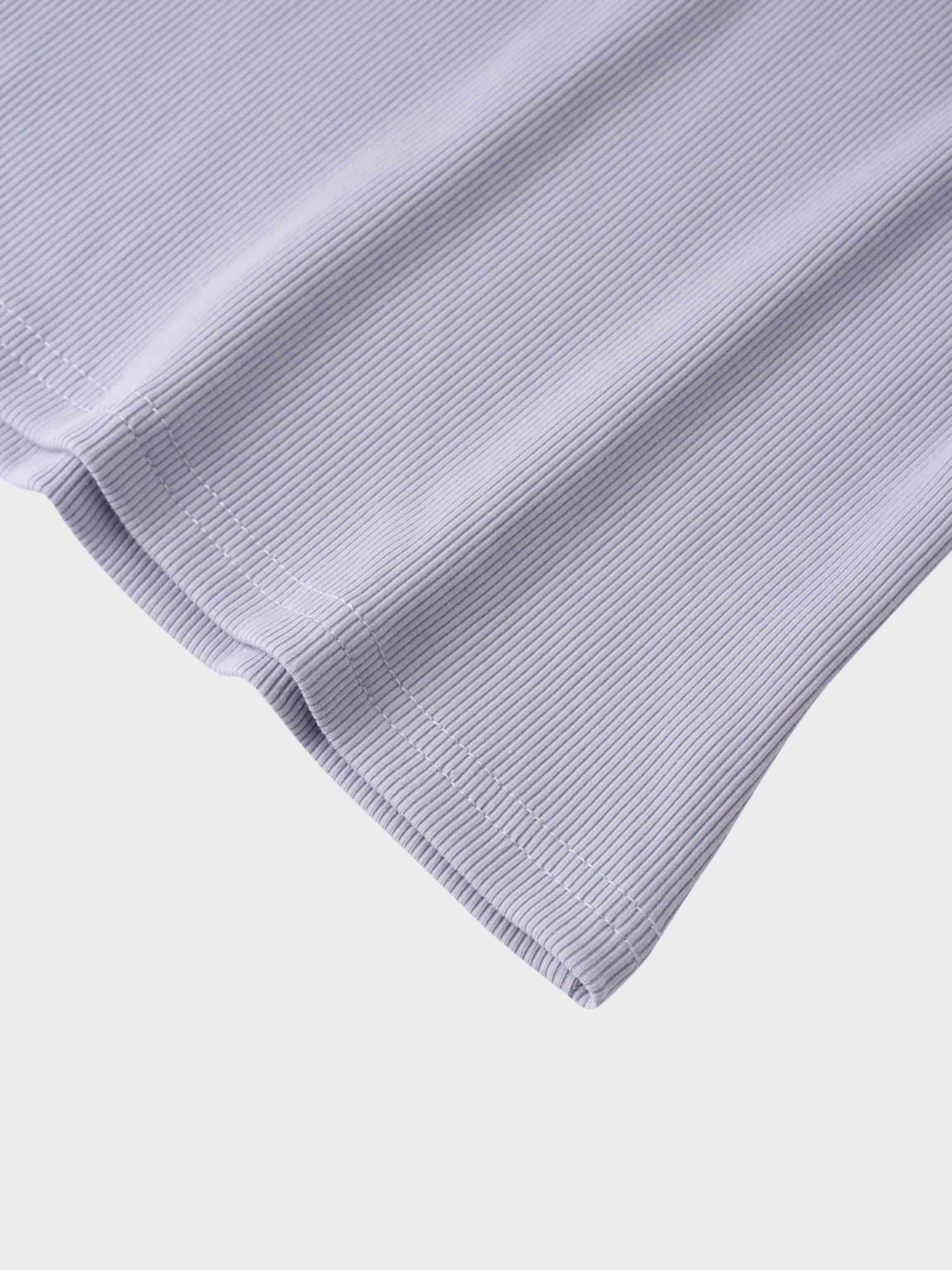 Soft Ribbed High V Tee-Lilac