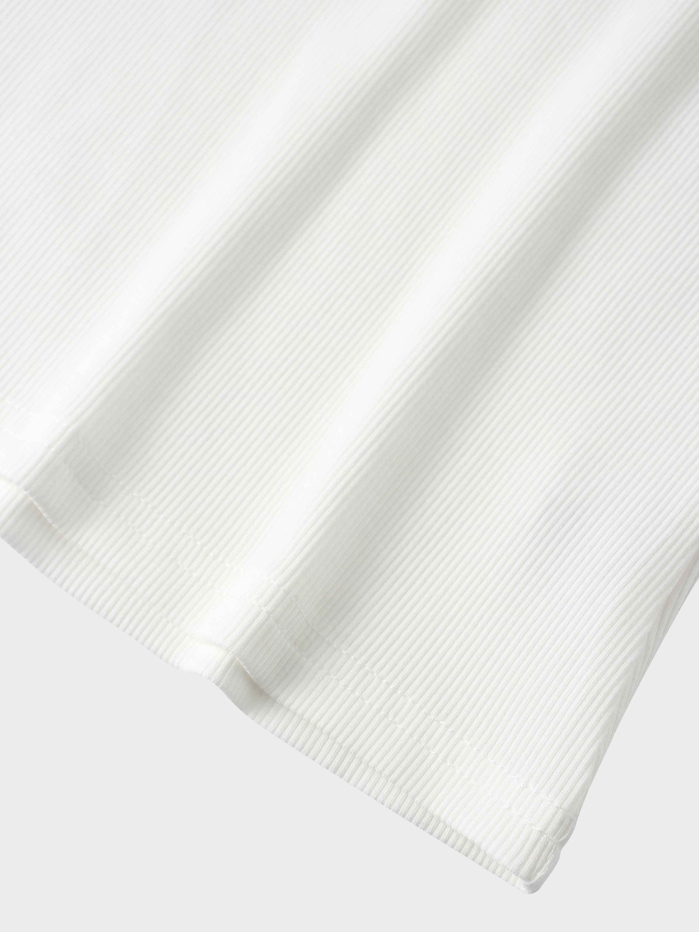 Soft Ribbed High V Tee-White