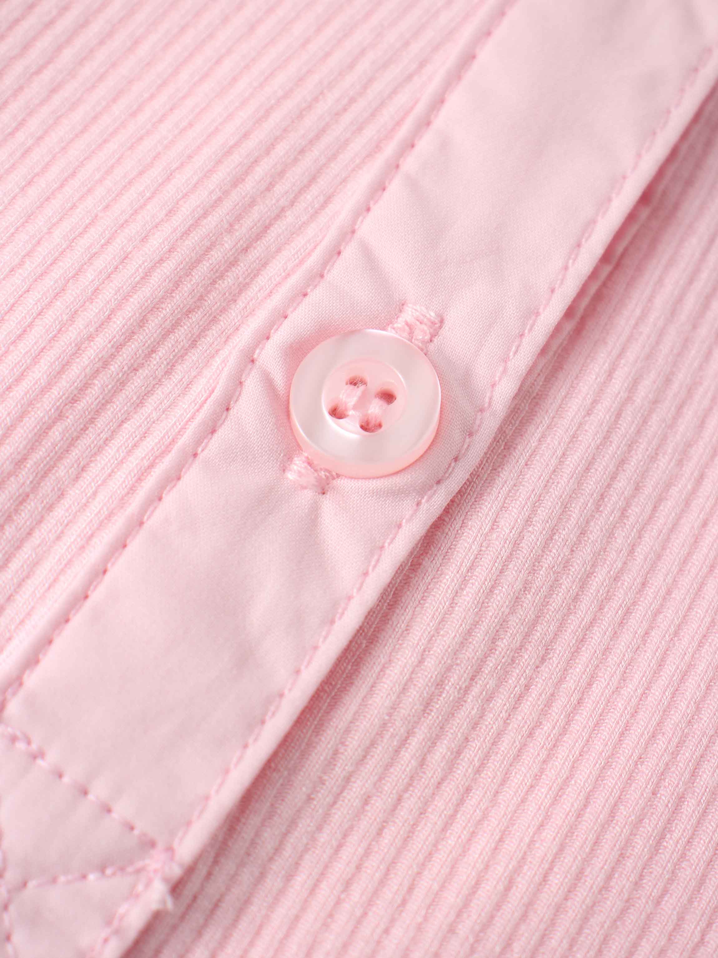 Puff Sleeve Ribbed T-Shirt-Pink