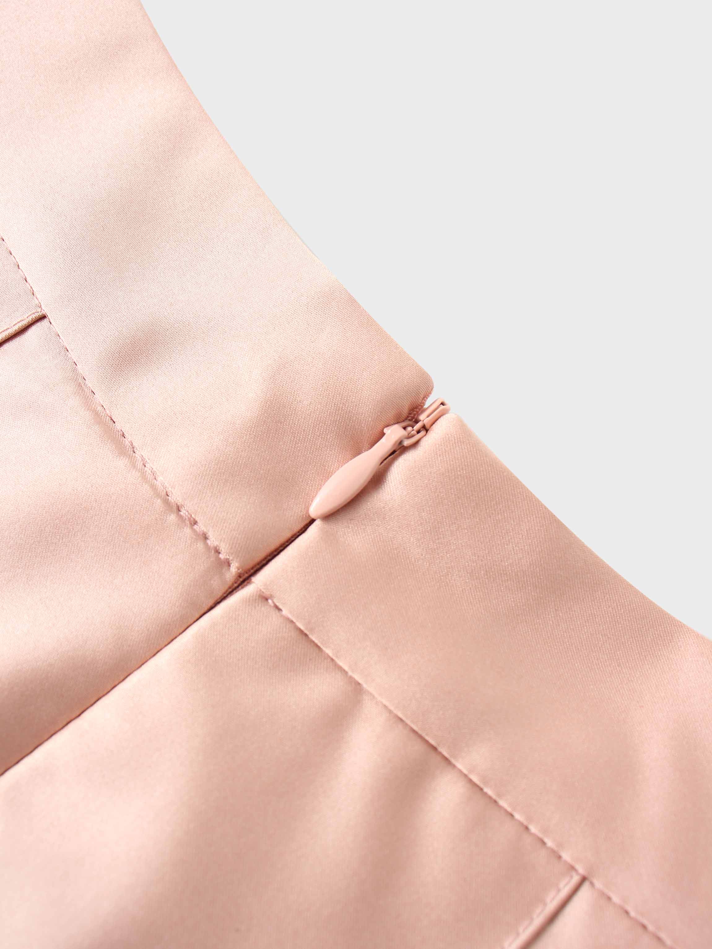 Lux Satin Pleated Skirt 37"-Blush