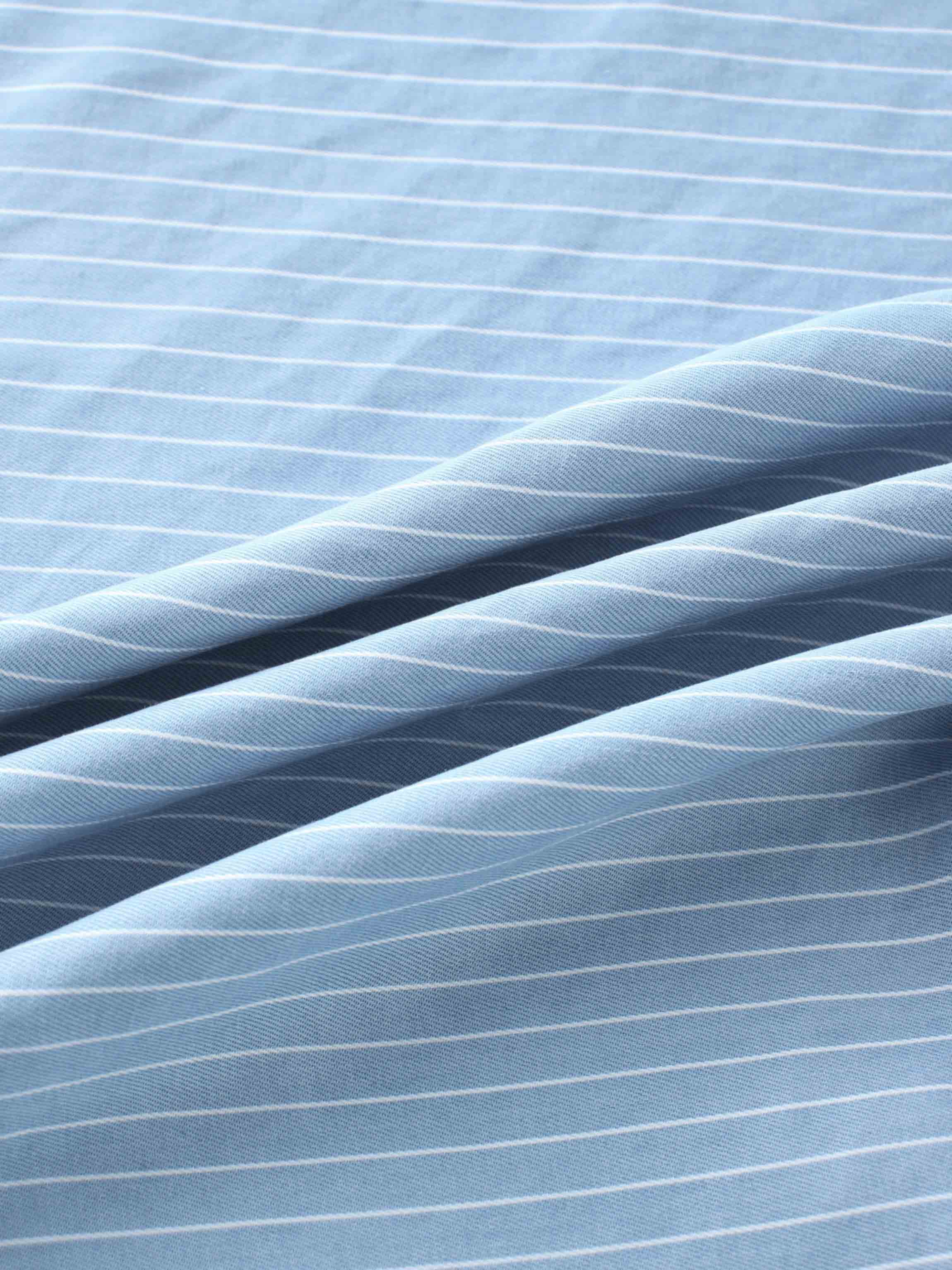 Pinstripe Circle Skirt-Light Blue/White