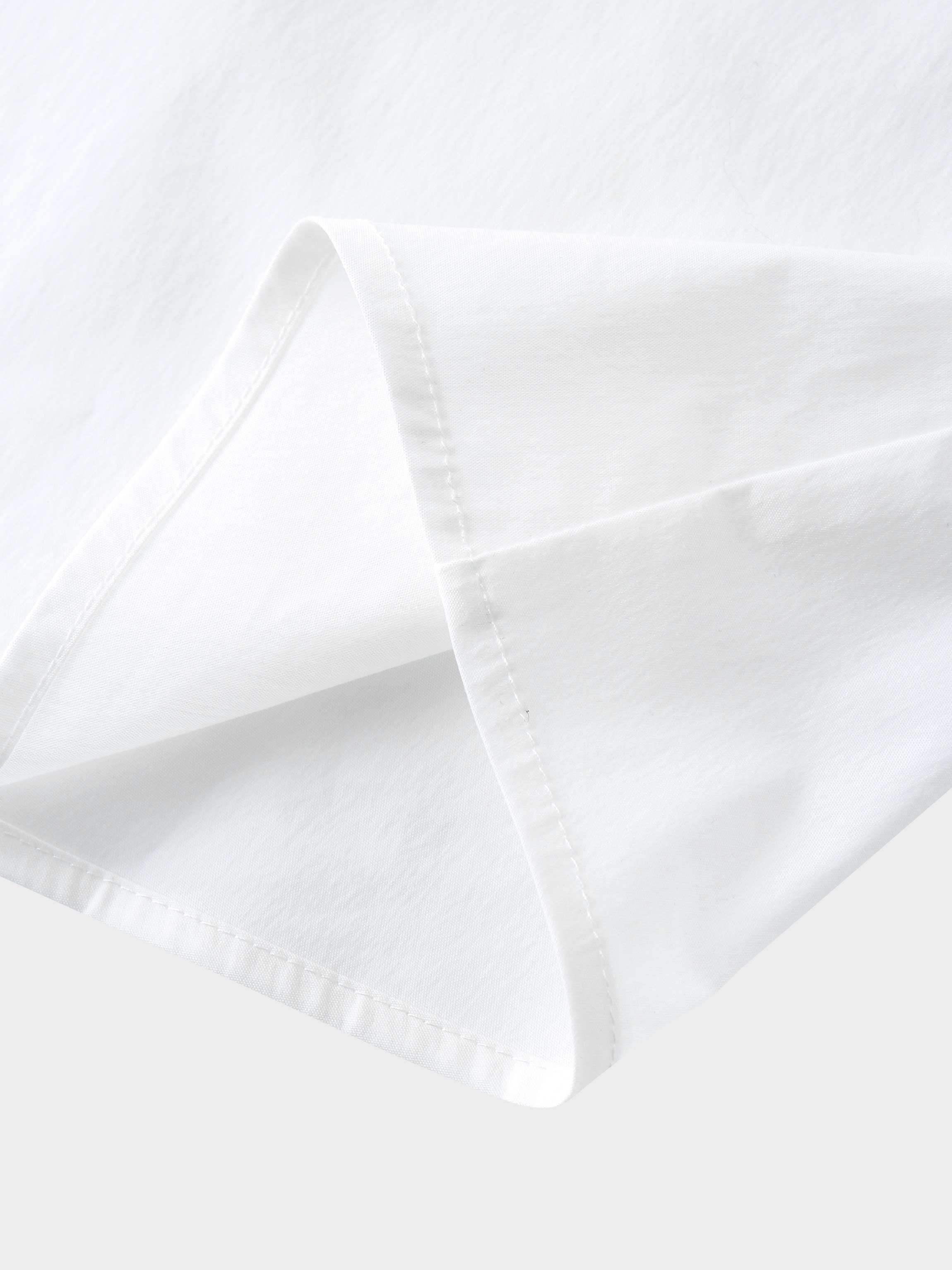 Front Zipper Cotton Circle Skirt-White