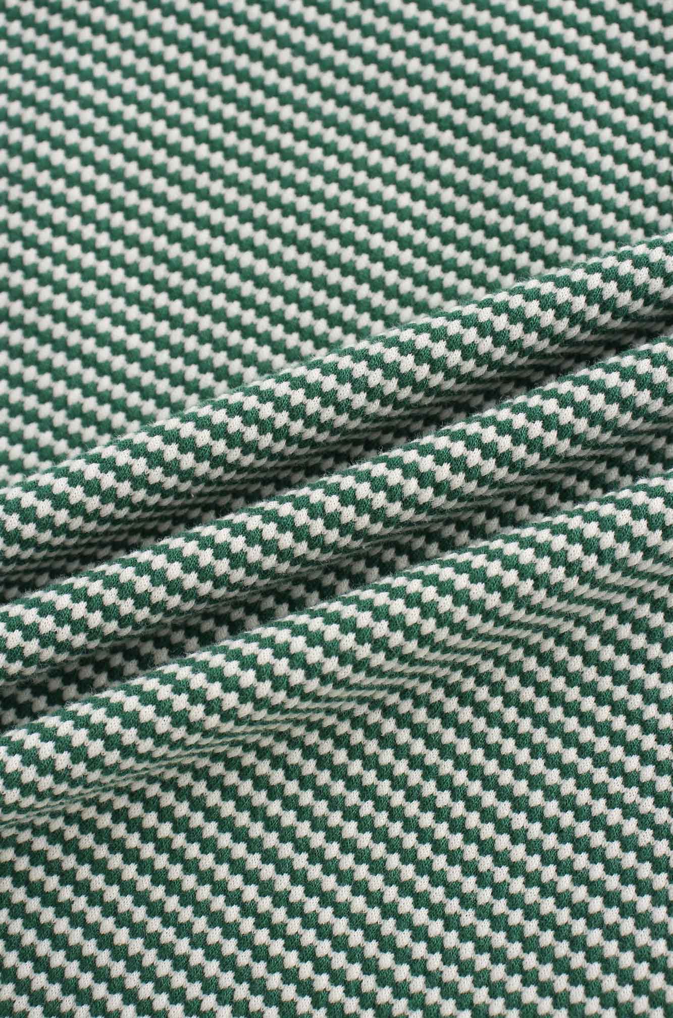 Waffle Striped Crew Tee-Green/White