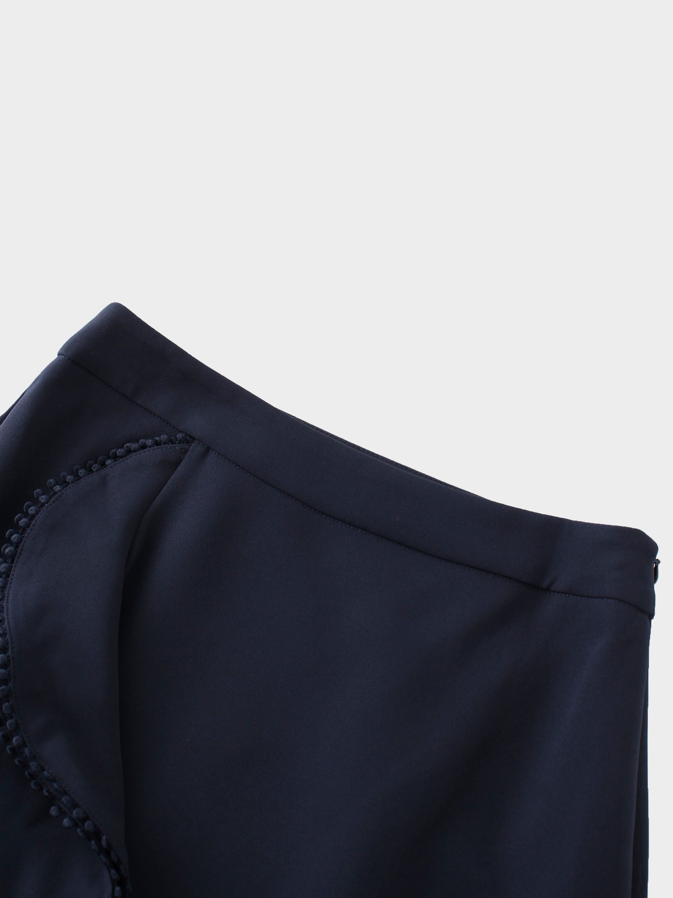 Side Ruffle Skirt-Navy