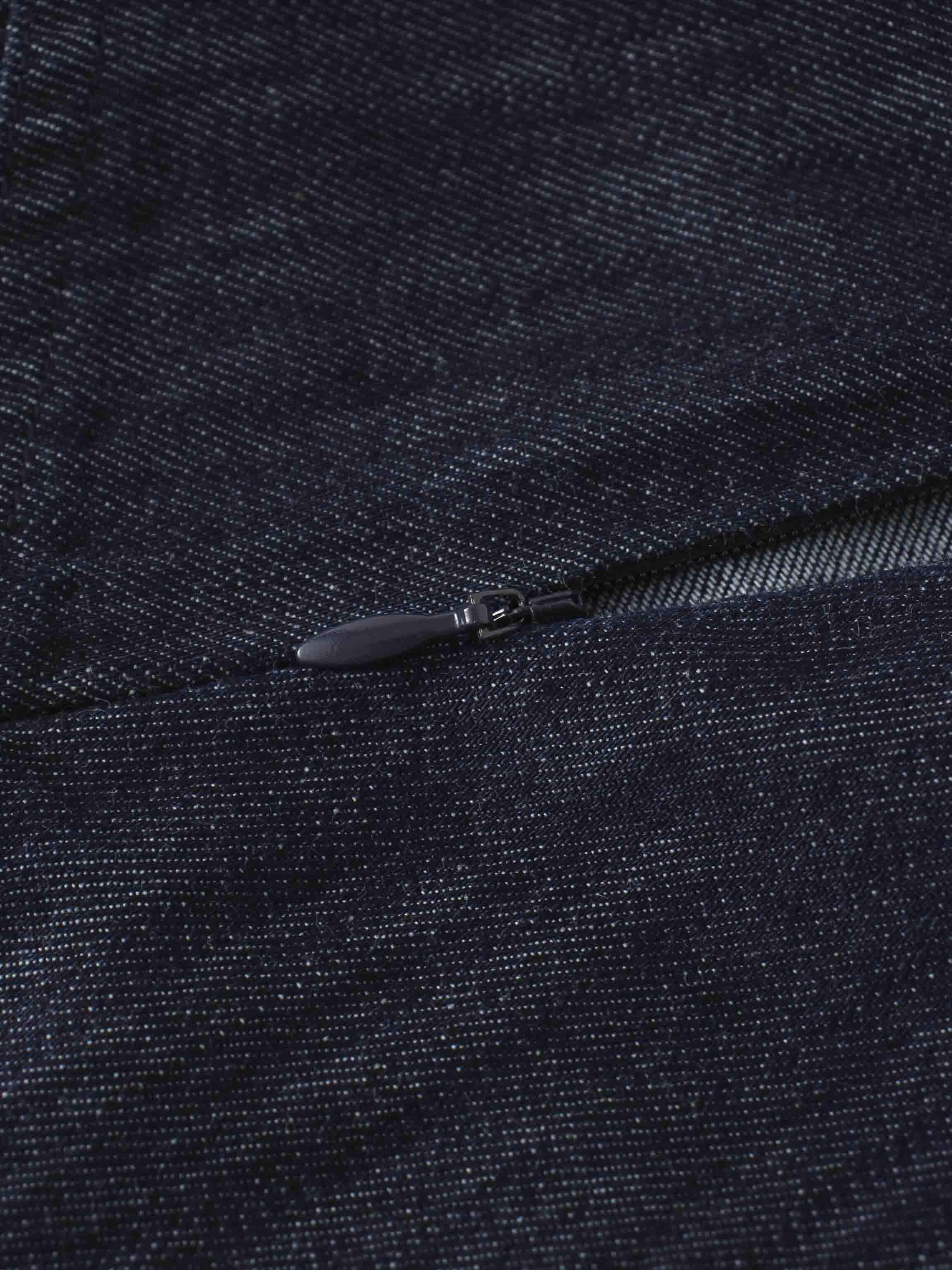 Denim Yoke Circle Skirt-Dark Blue