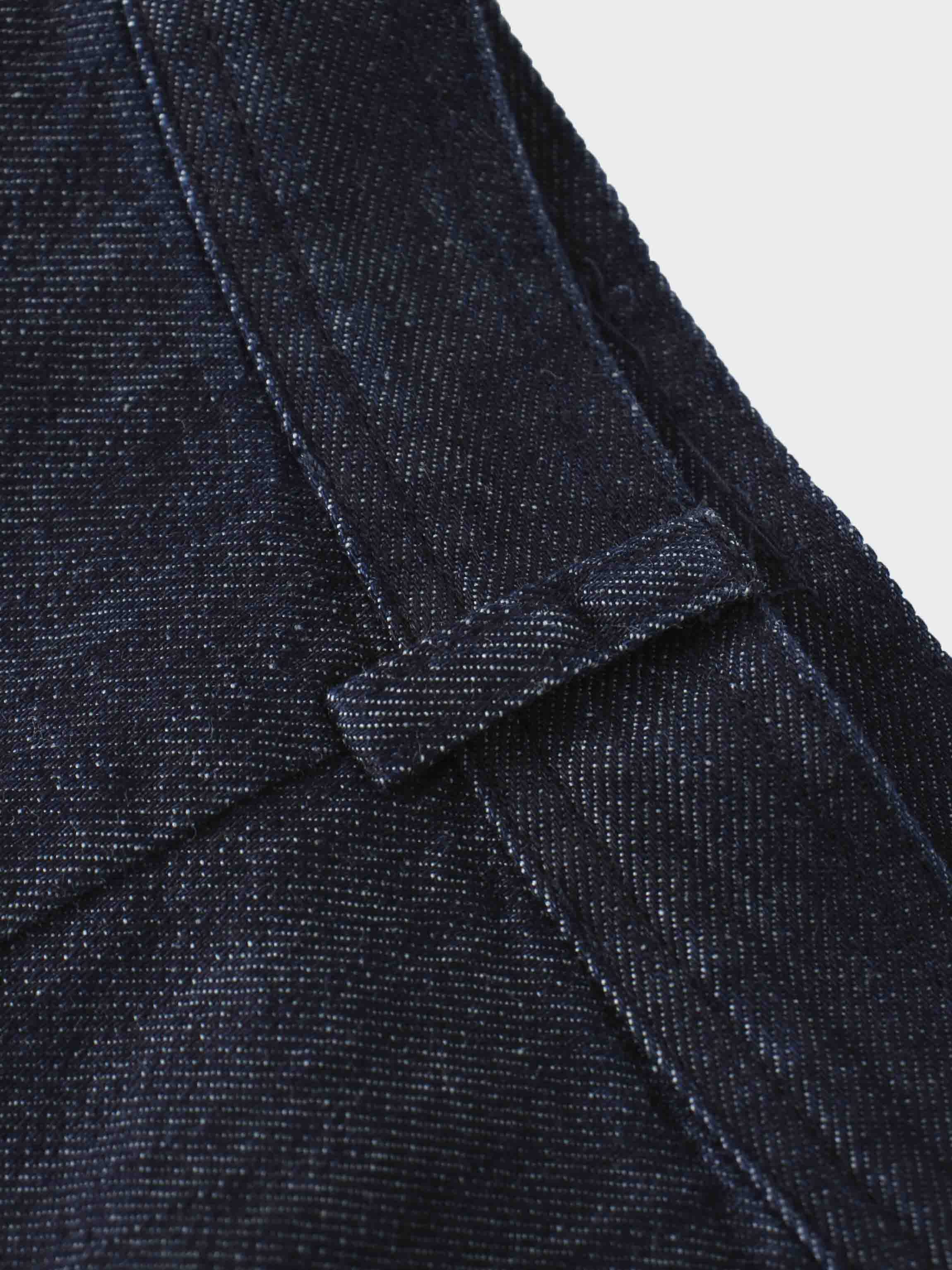 Denim Yoke Circle Skirt-Dark Blue