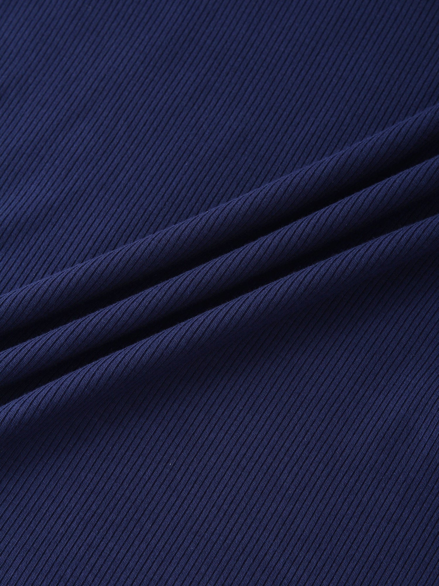 CLASSIC RIBBED CREW TEE LS-NAVY
