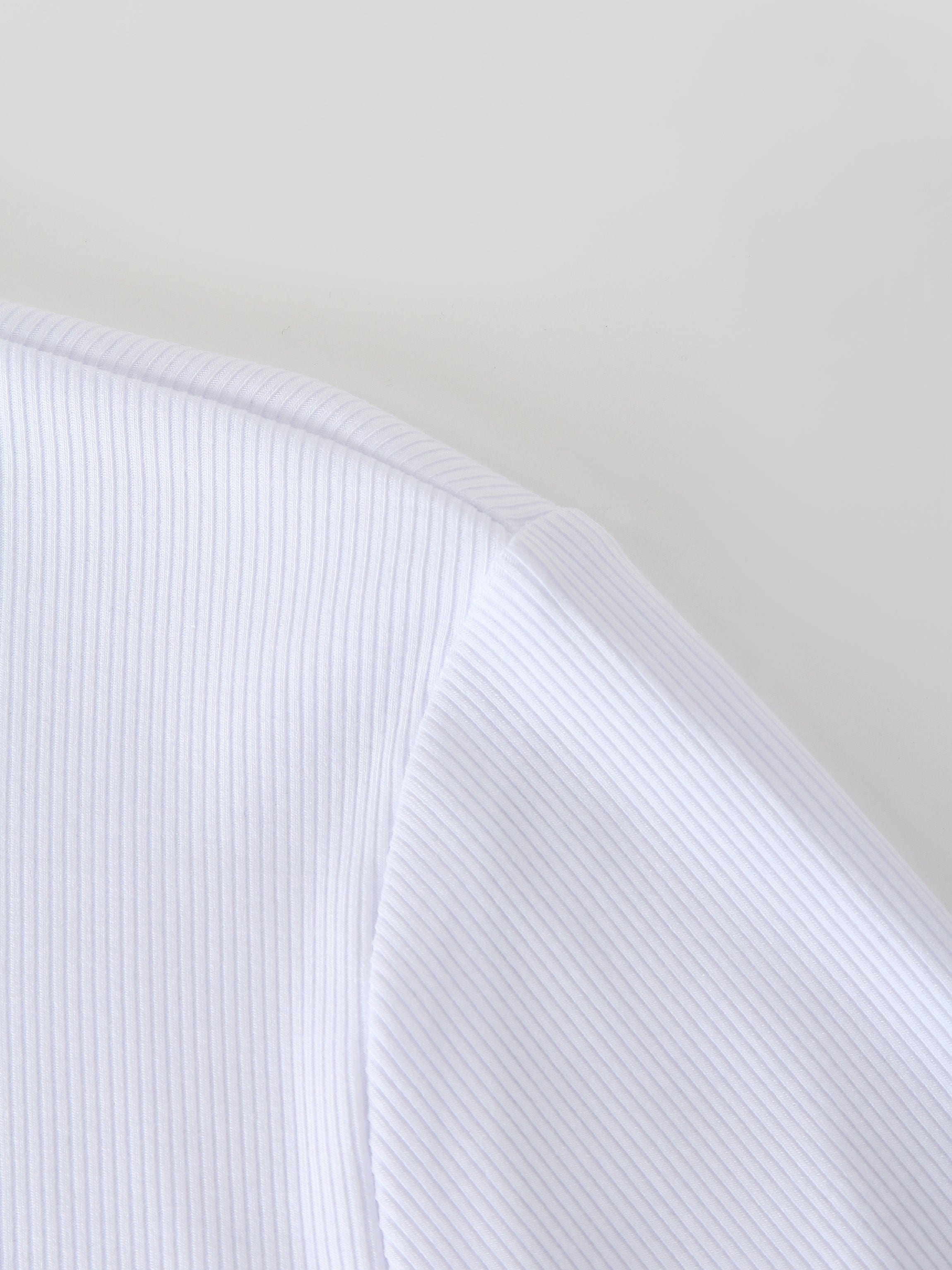 CLASSIC RIBBED CREW TEE LS-WHITE