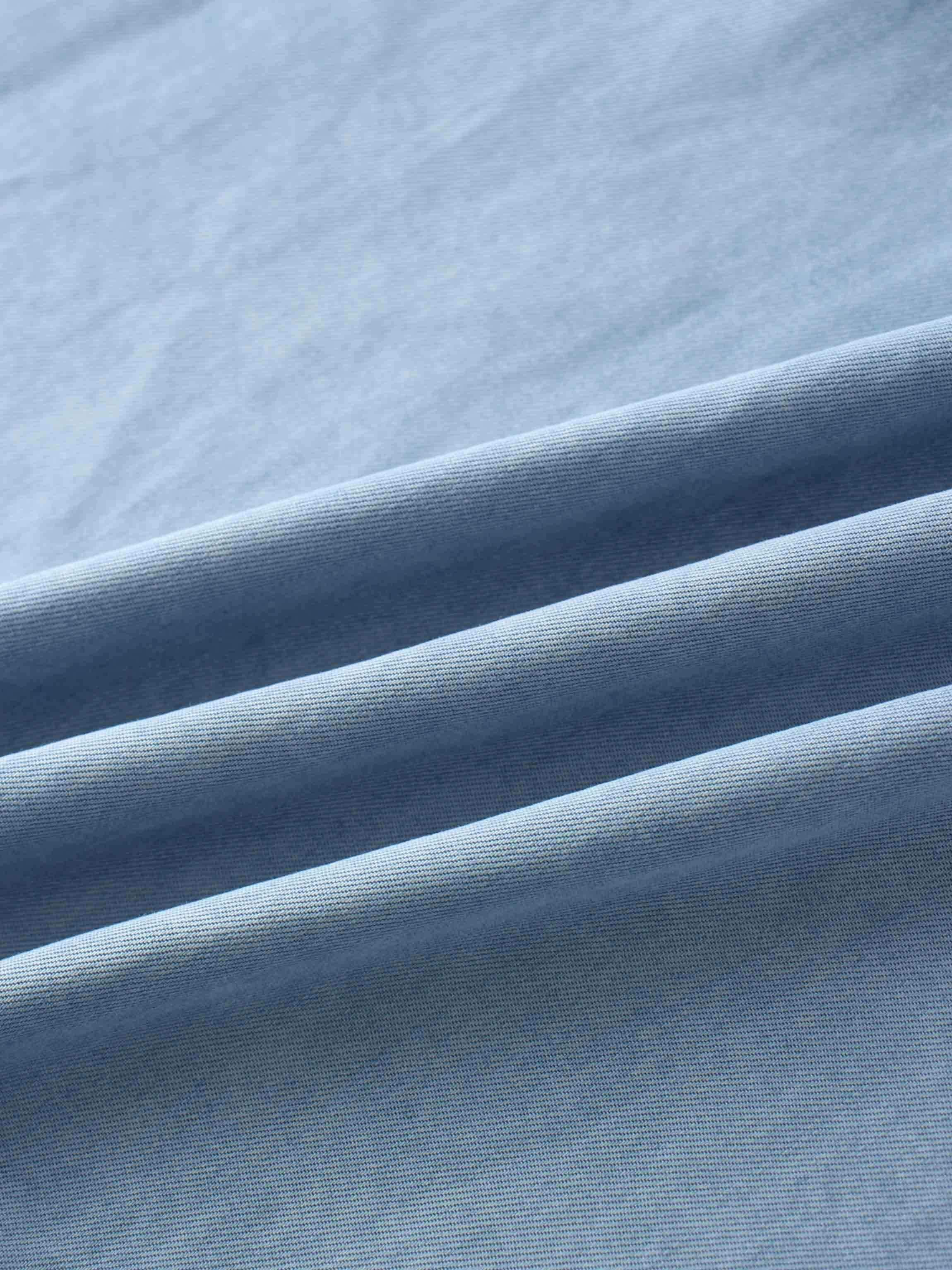 Drawstring Circle Skirt-Light Blue Denim