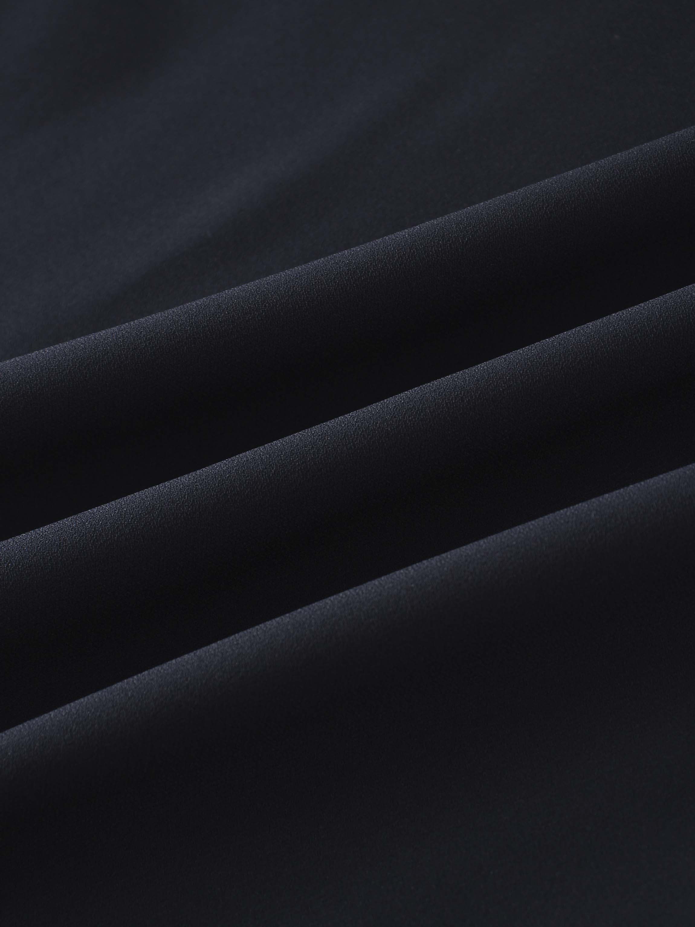 Faux Satin Crew Neck Slip Dress-Navy