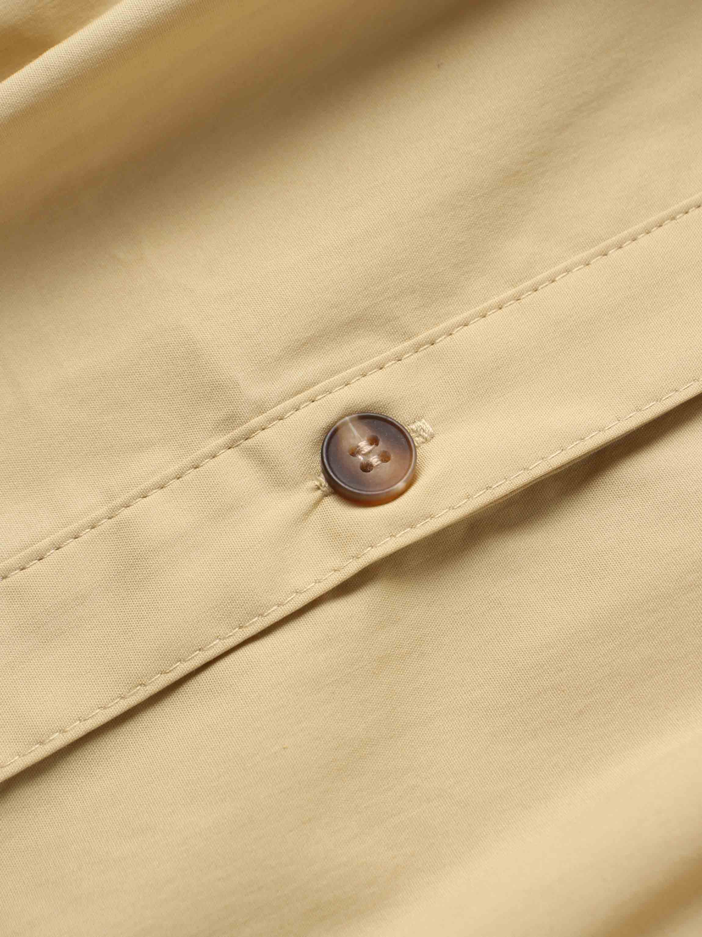 Button Down Cotton Blend Skirt-Tan