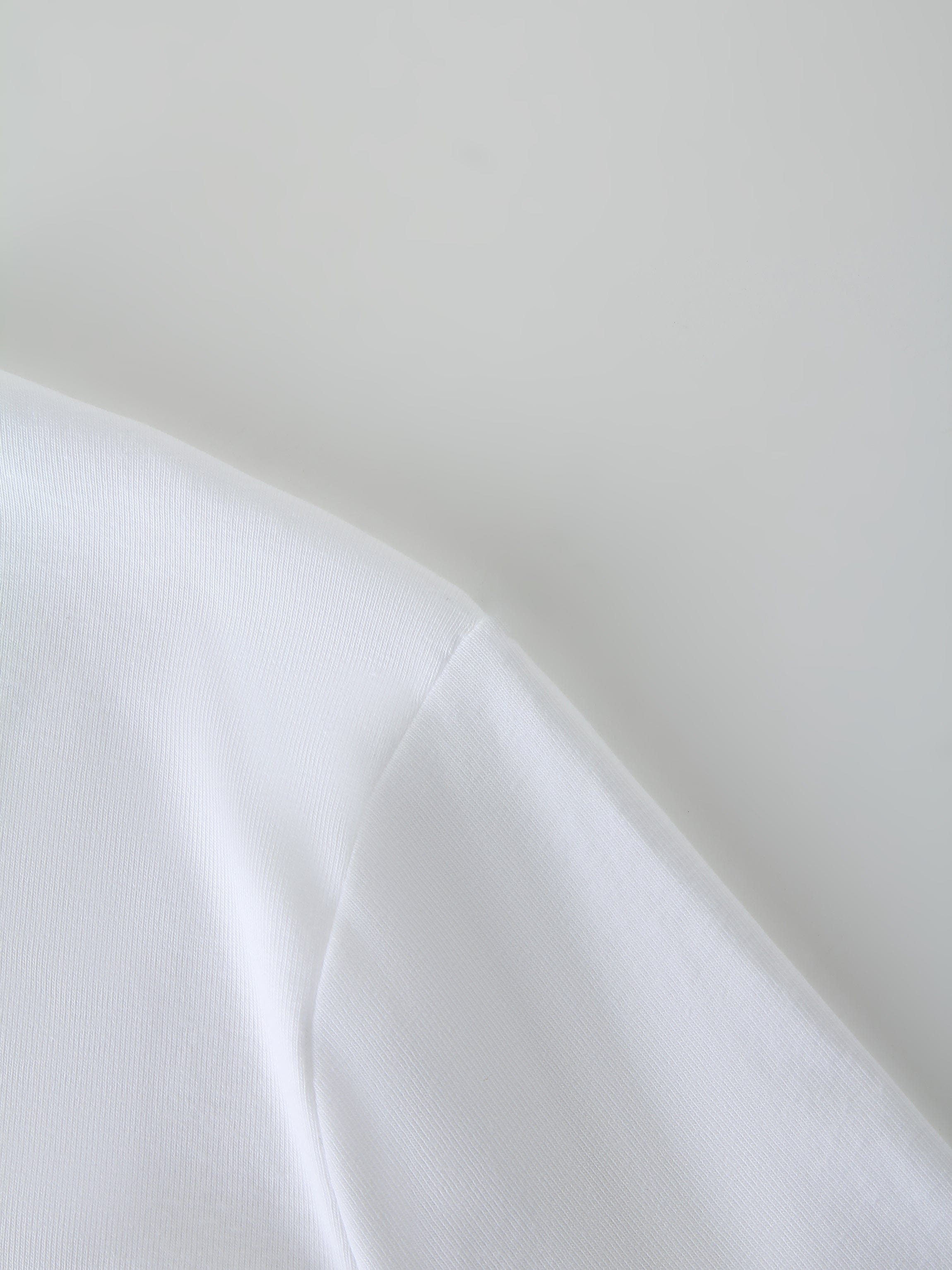 Basic High V Tee Long Sleeve-White