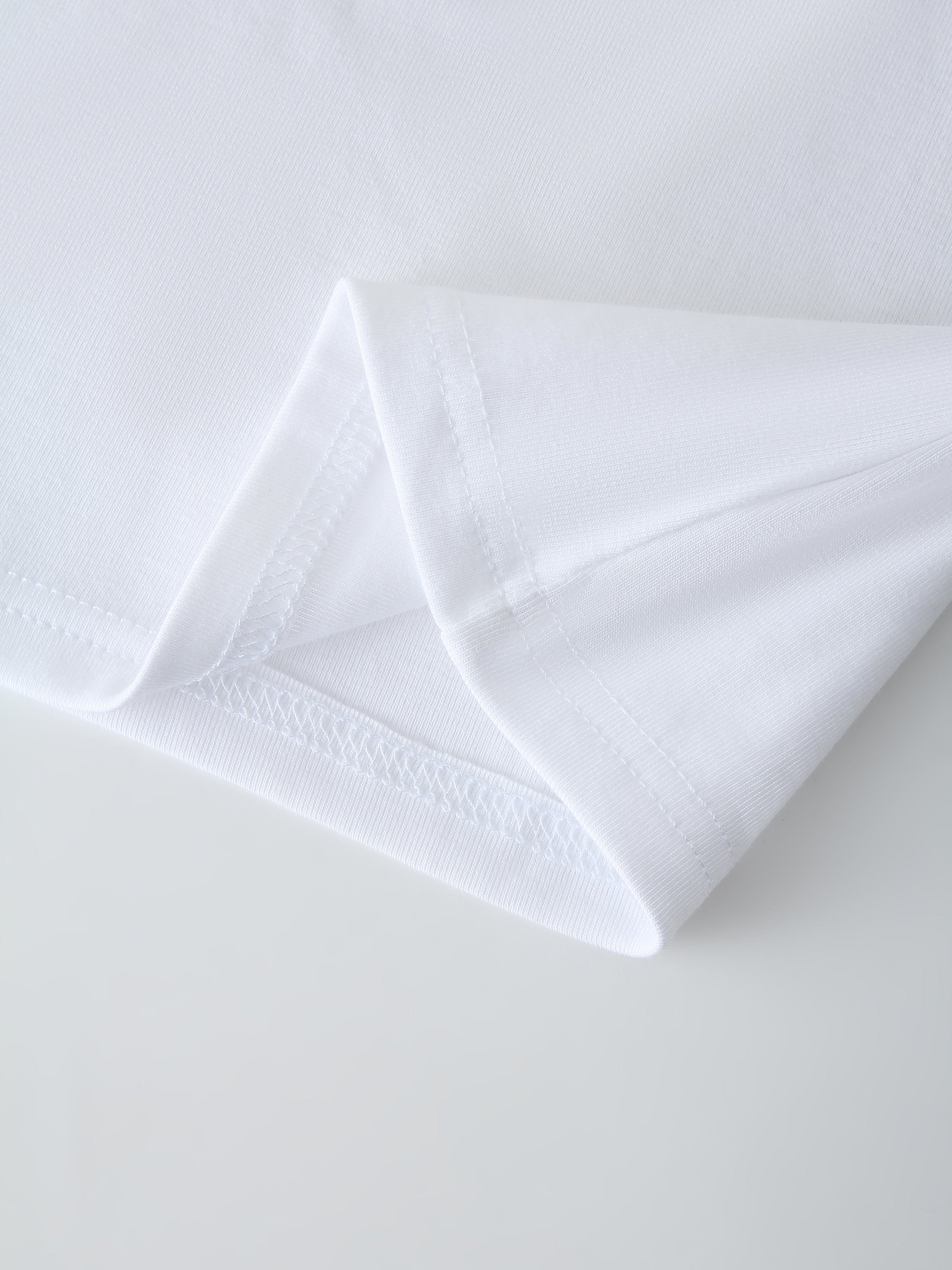 Basic High V Tee Long Sleeve-White