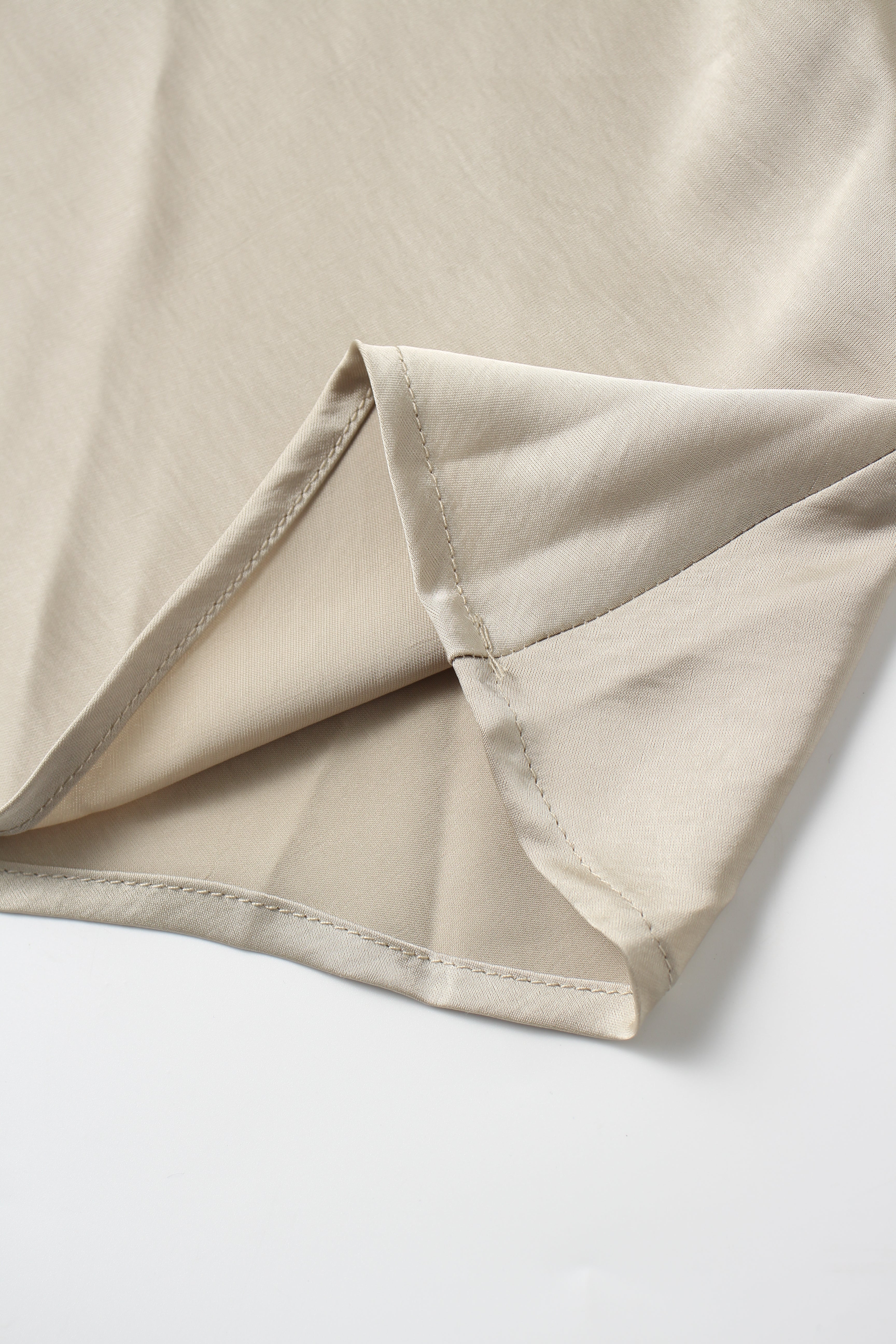 Faux Satin A-Line Skirt-Celery Green