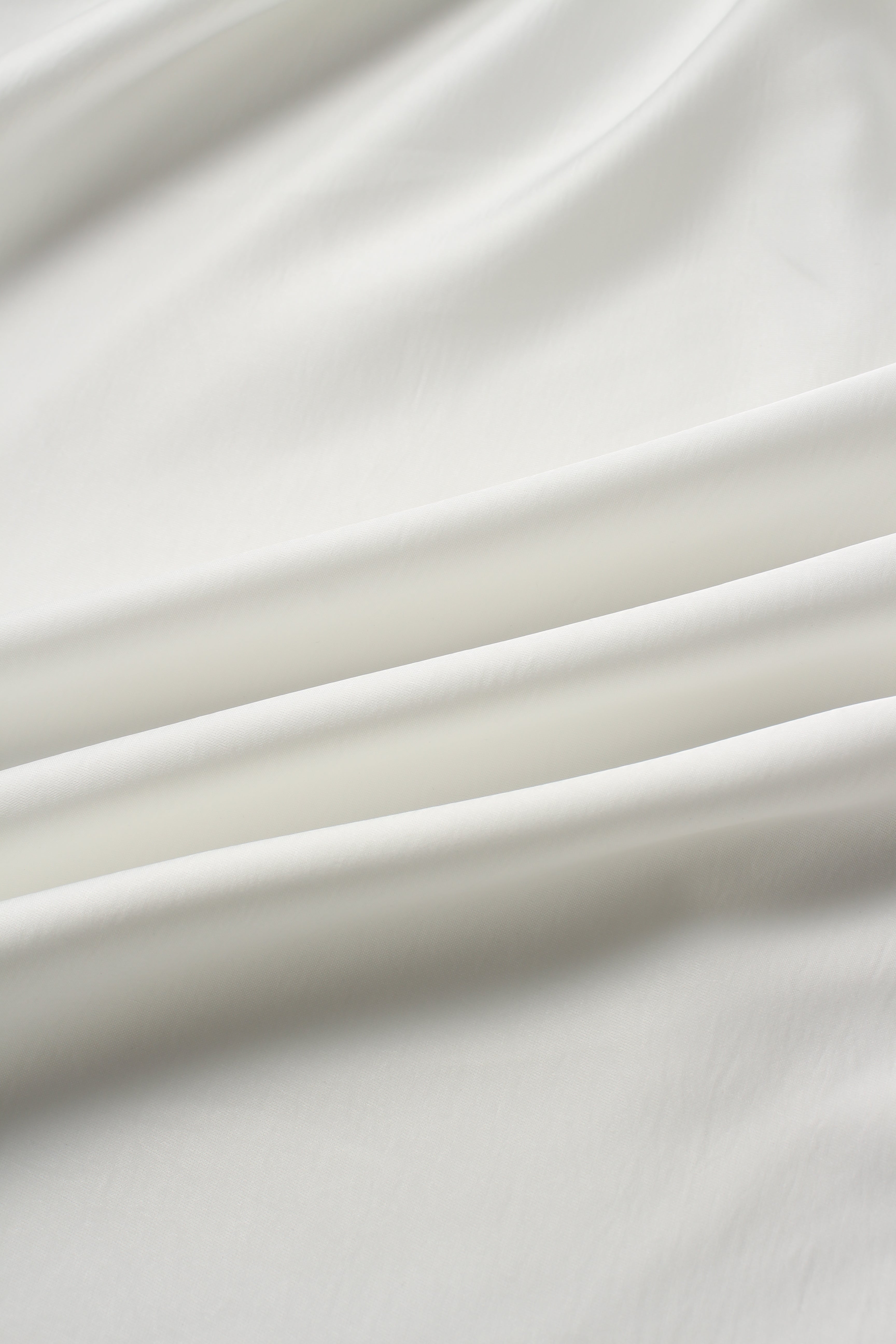 Faux Satin A-Line Skirt-White