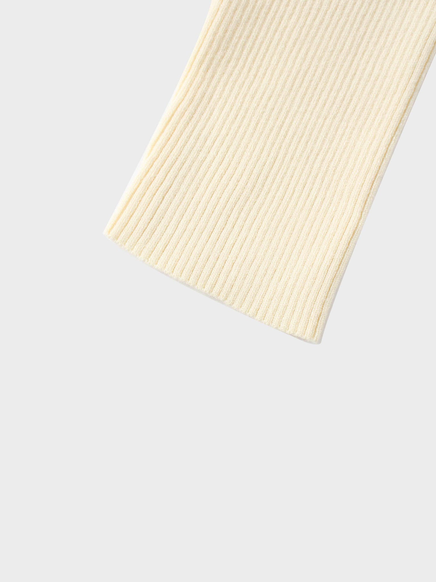 Knit Ribbed Turtleneck-Ivory