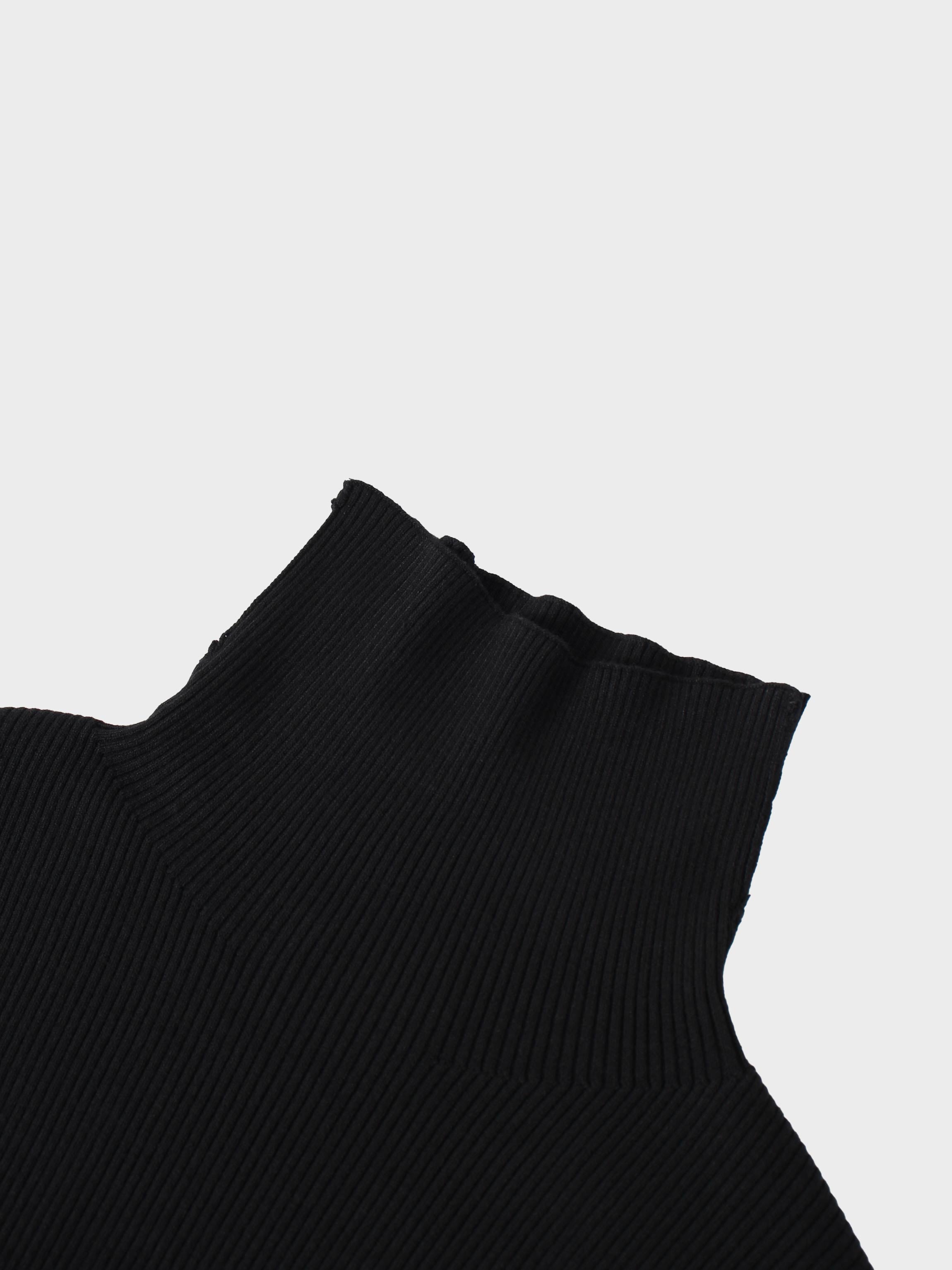 Jersey de punto acanalado-Negro