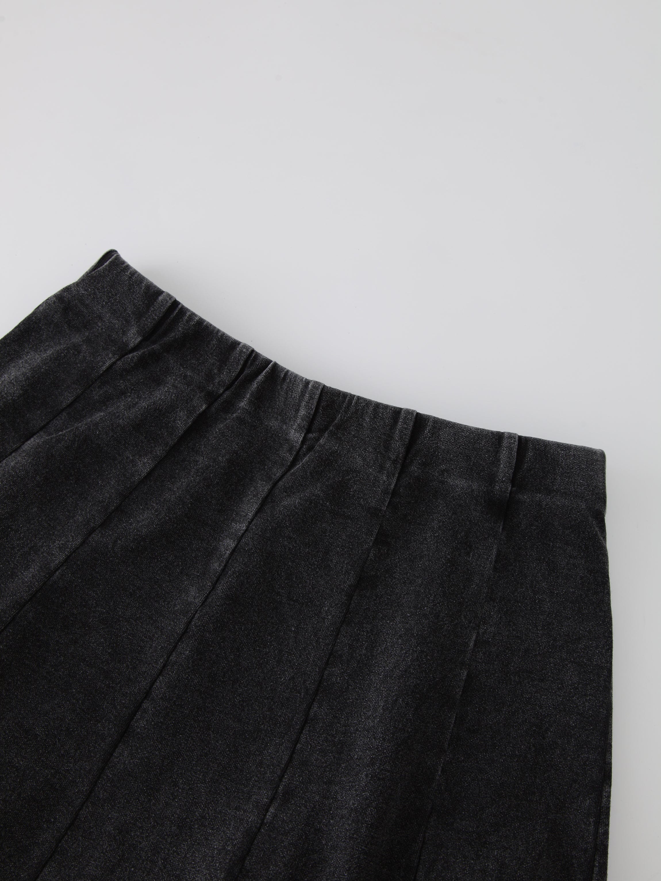Jersey Paneled Skirt 37"-Black