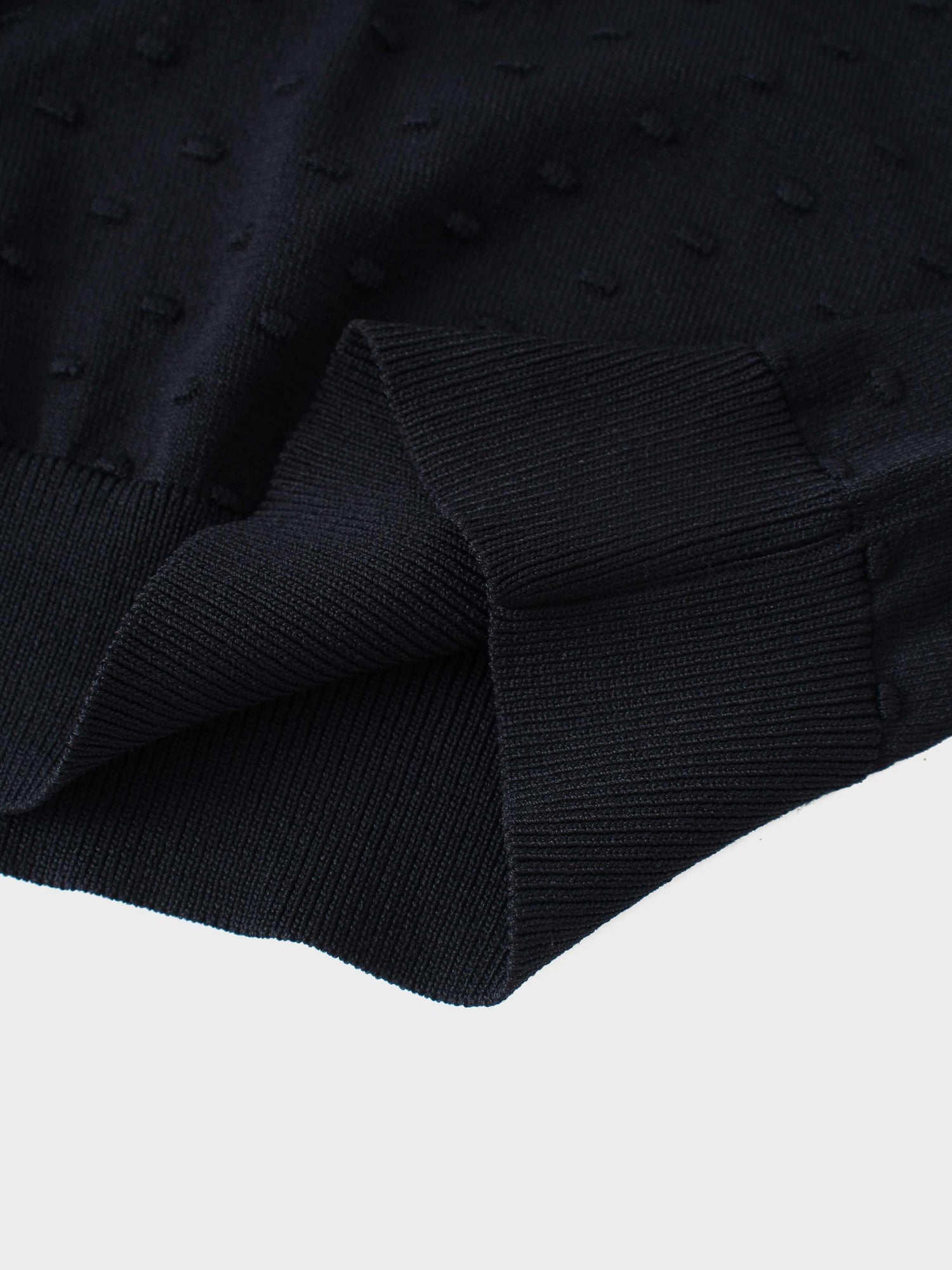 Crew Neck Pebbled Sweater-Navy