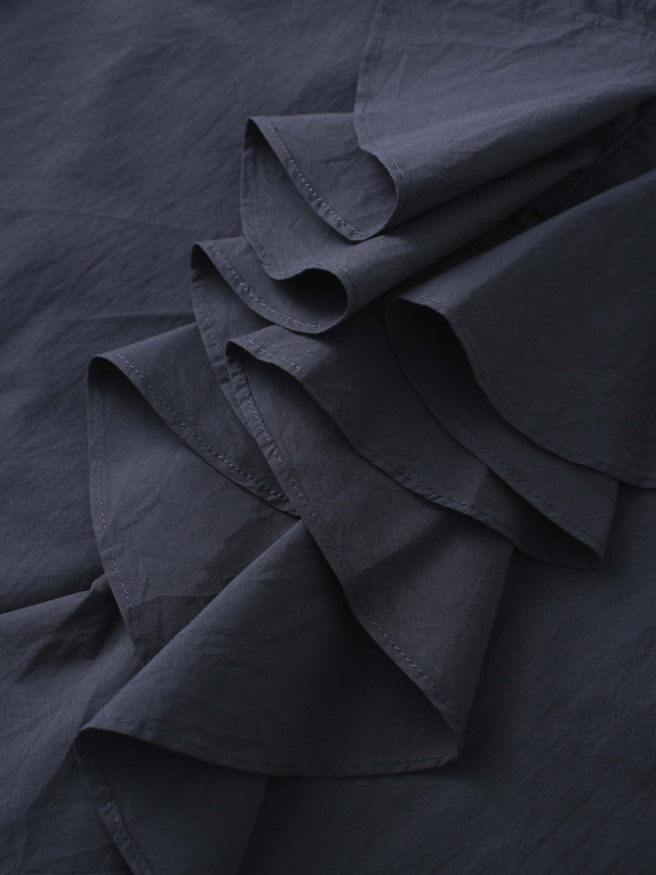 Asymmetrical Ruffle Blouse-Navy