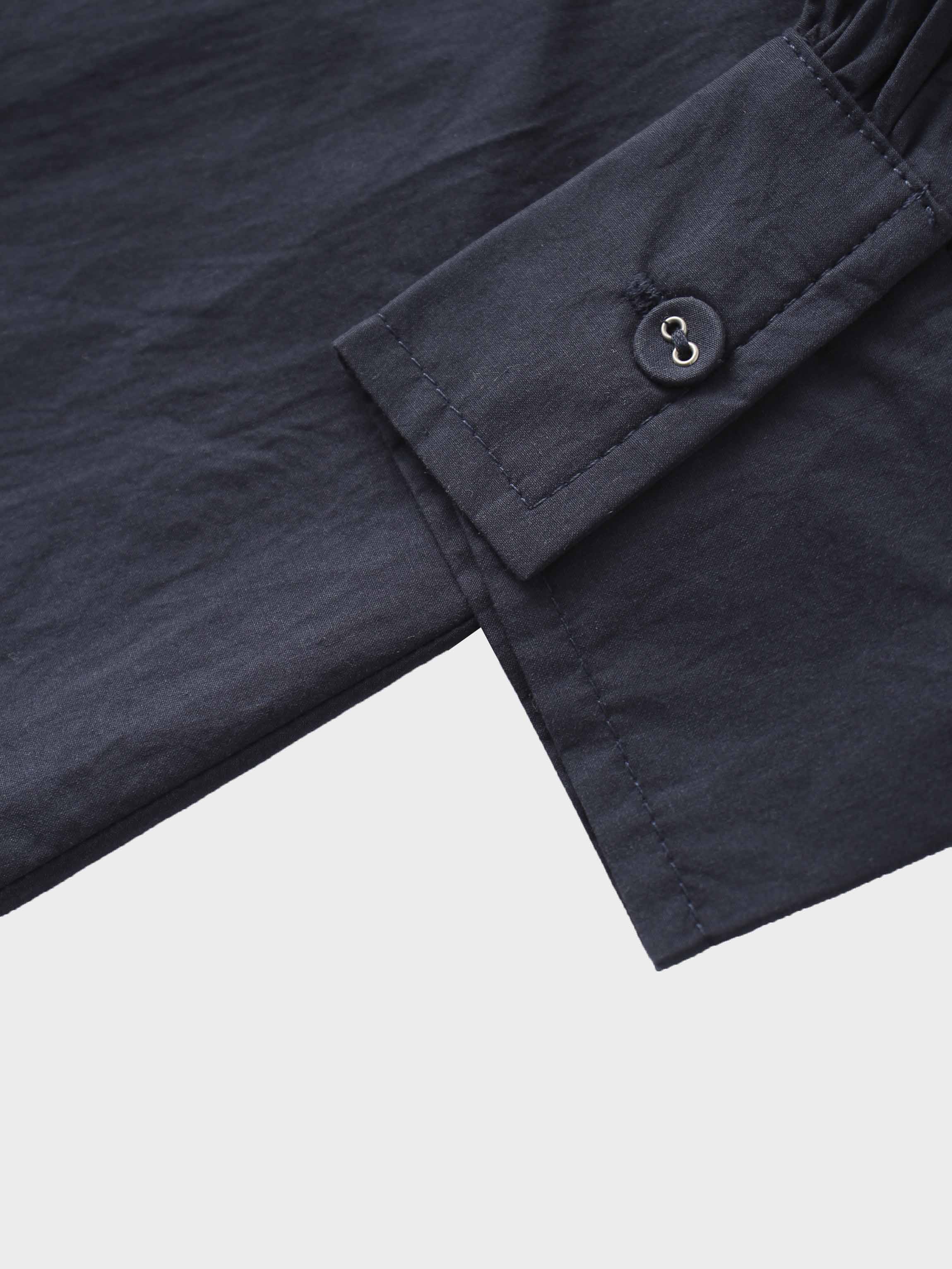 Asymmetrical Ruffle Blouse-Navy