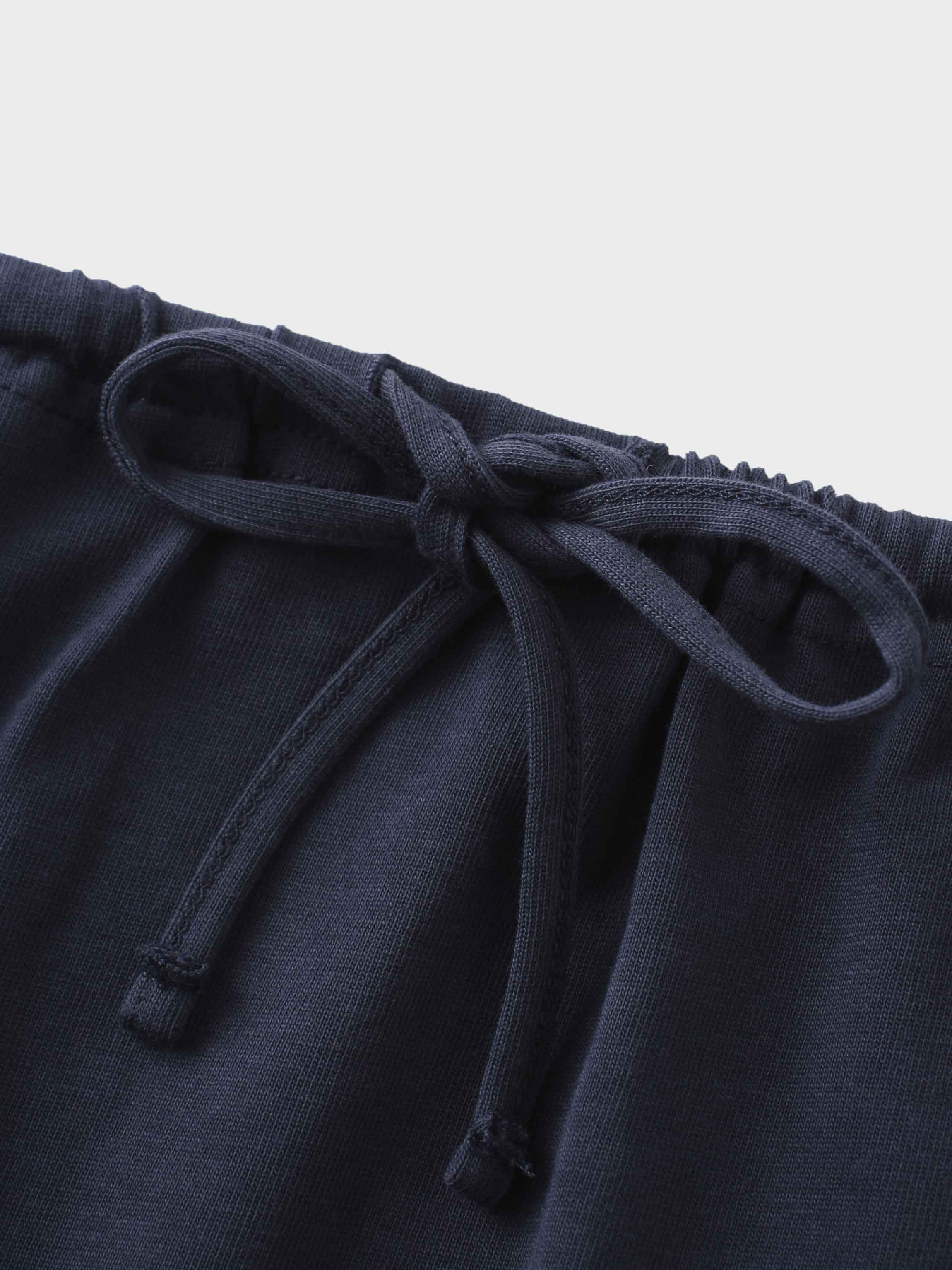 Straight Maxi Drawstring T-Shirt Skirt-Navy