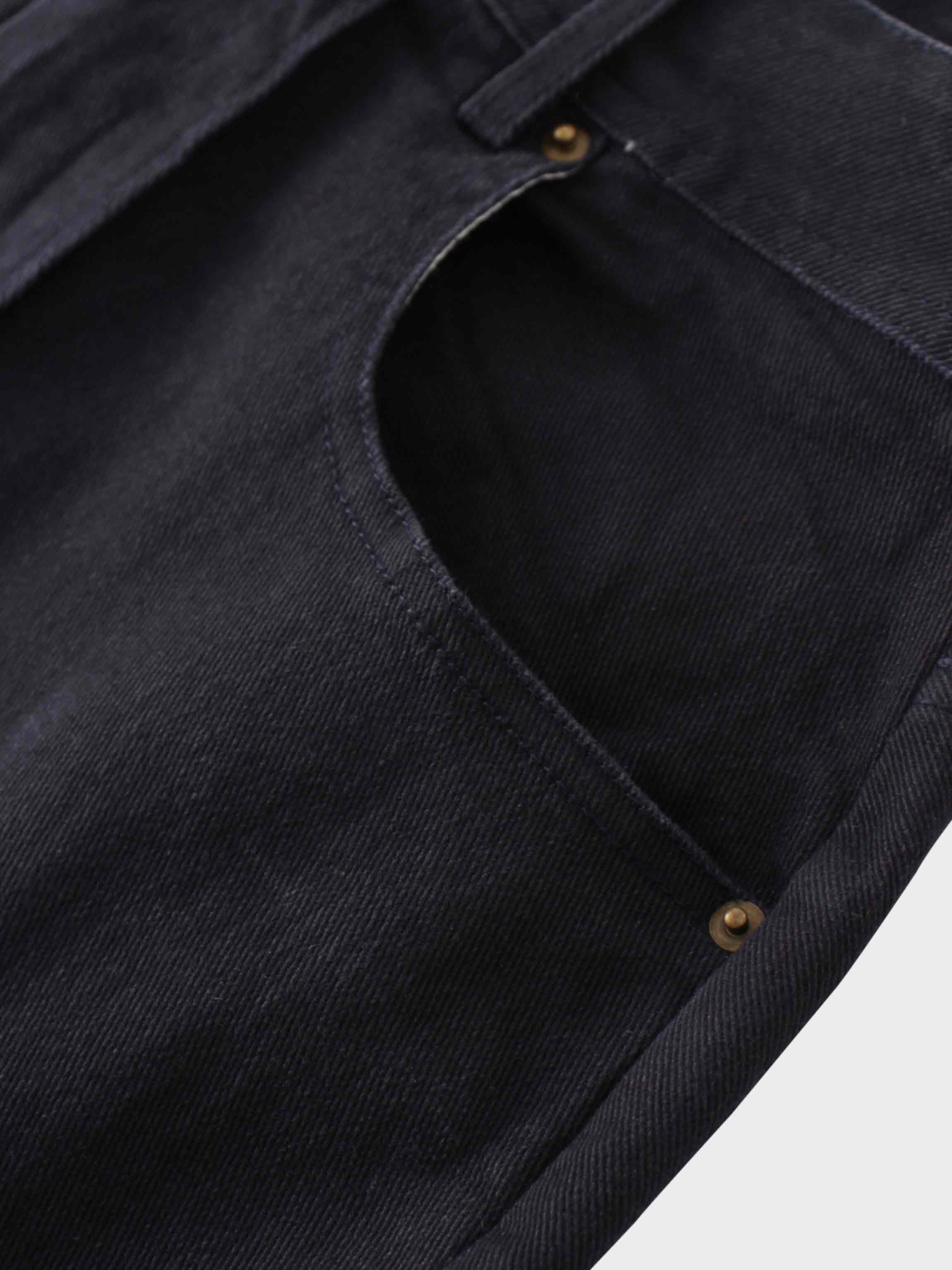 Side Seamed Twill Skirt-Black