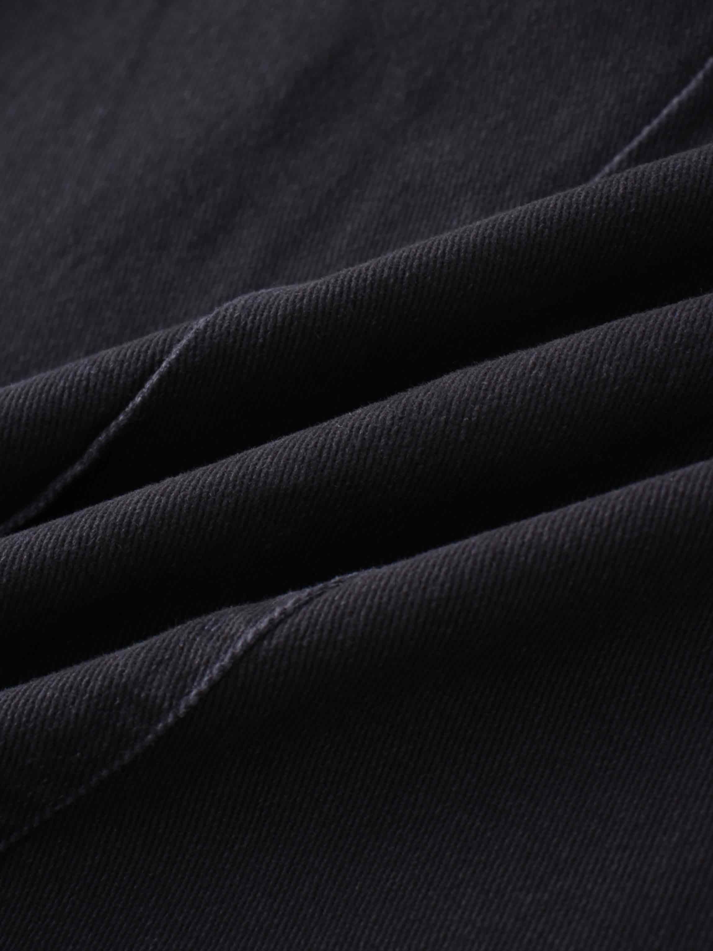 Side Seamed Twill Skirt-Navy