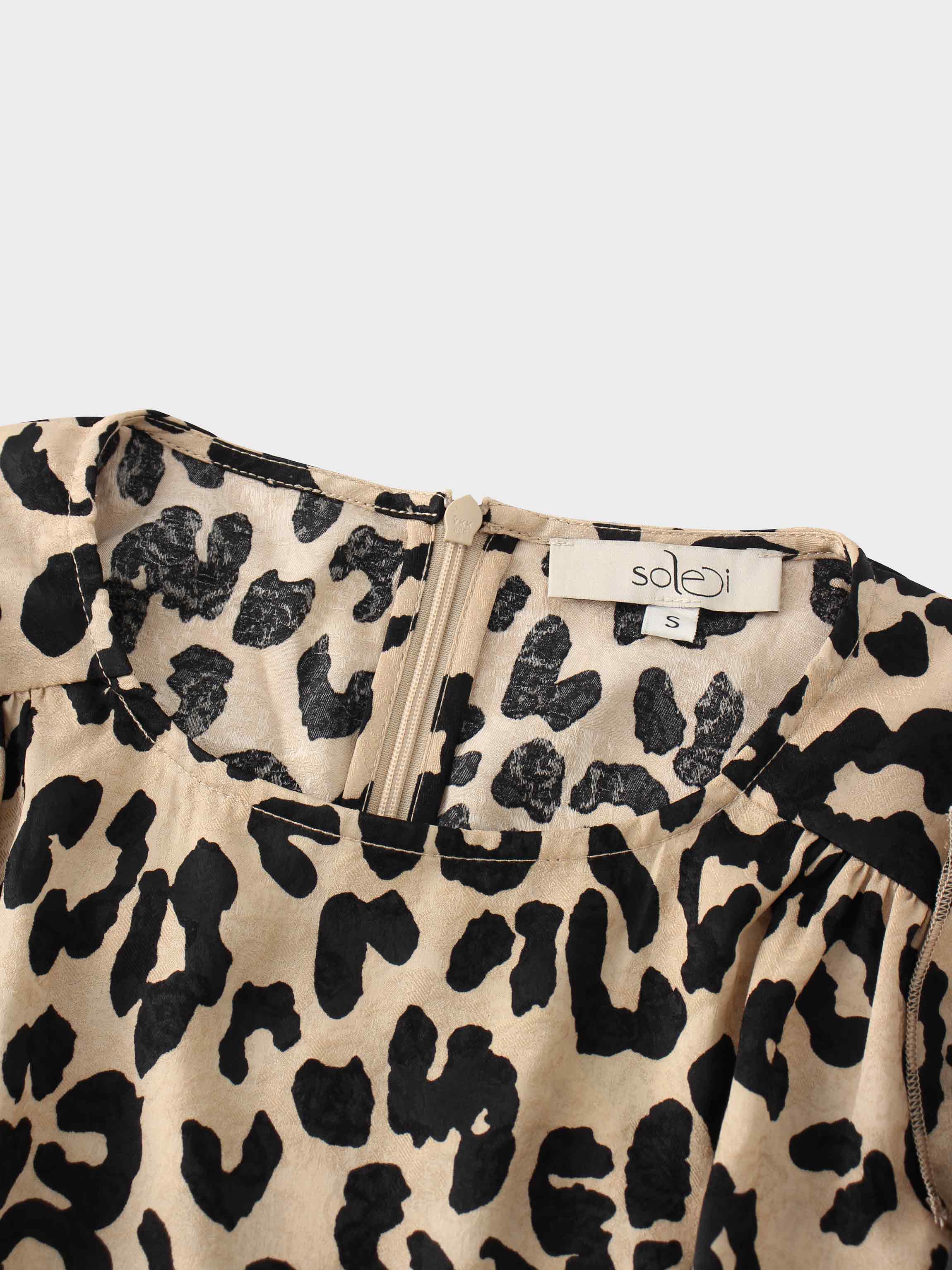Vintage Blouson Top-Leopard
