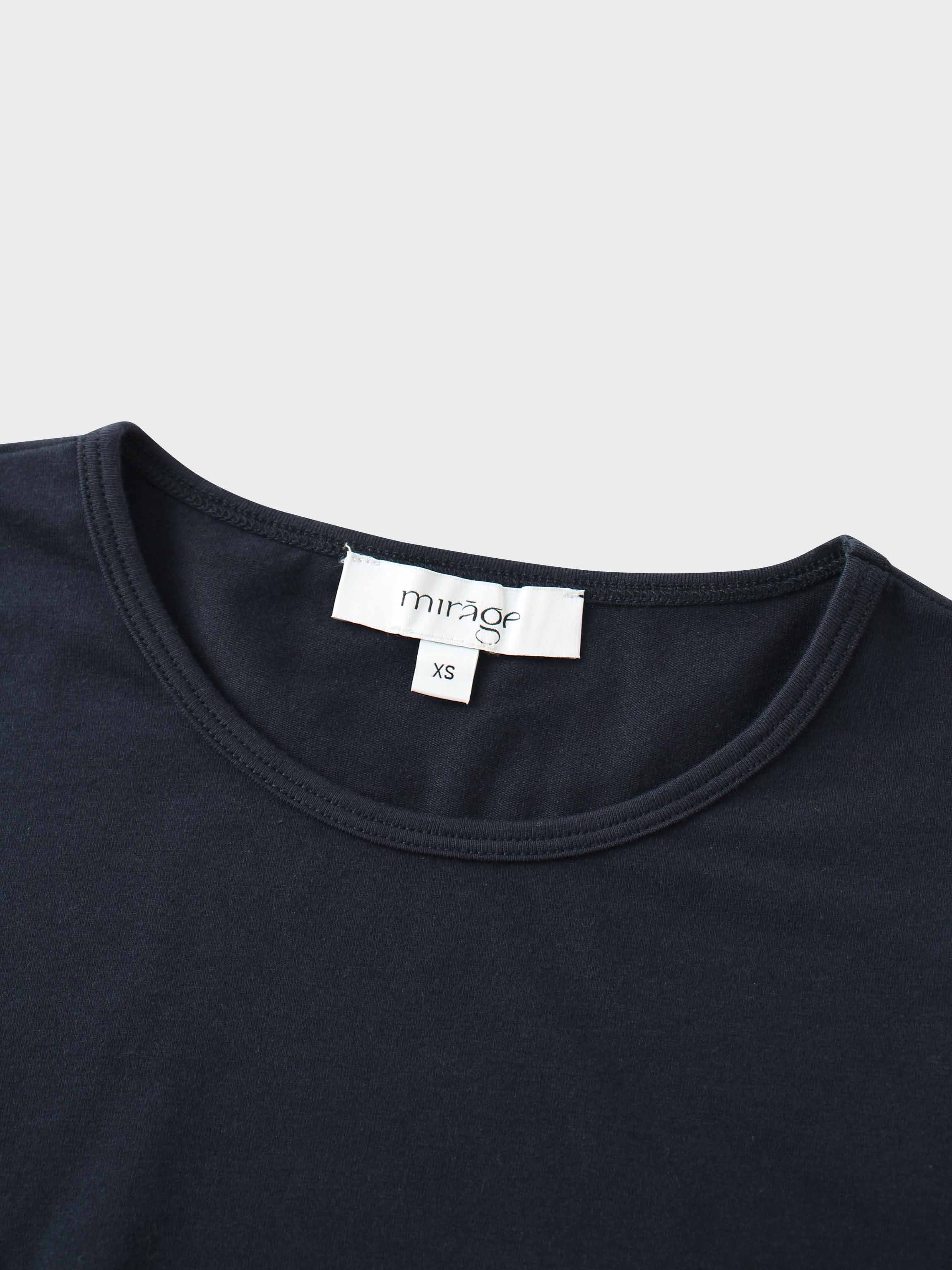 Pleat Front Button Down Dress-Navy