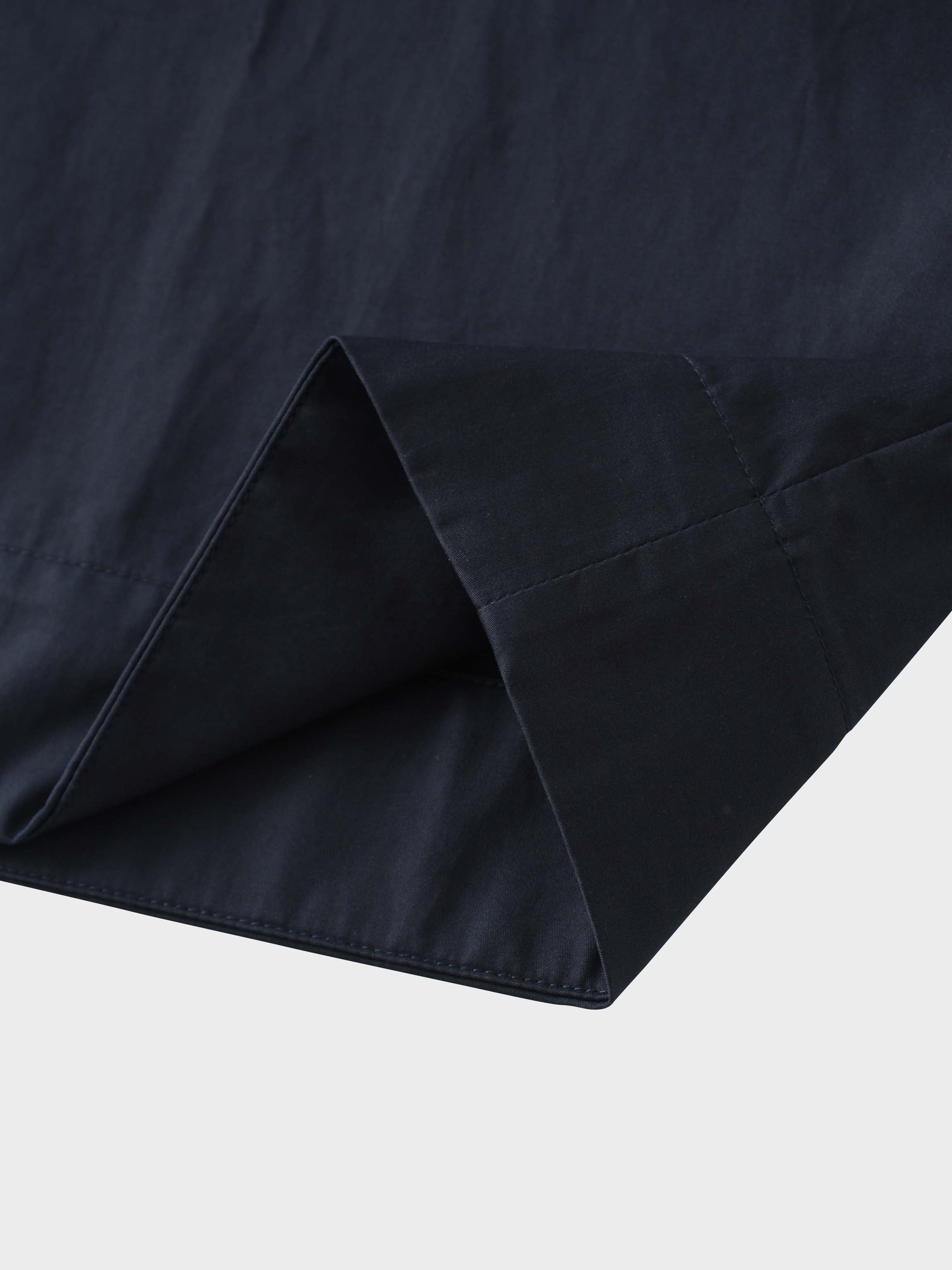 Pleat Front Button Down Dress-Navy