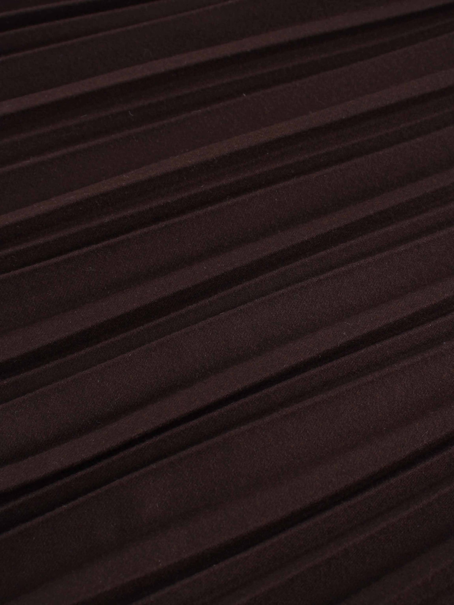 Wool Blend  Pleated Skirt-Dark Brown