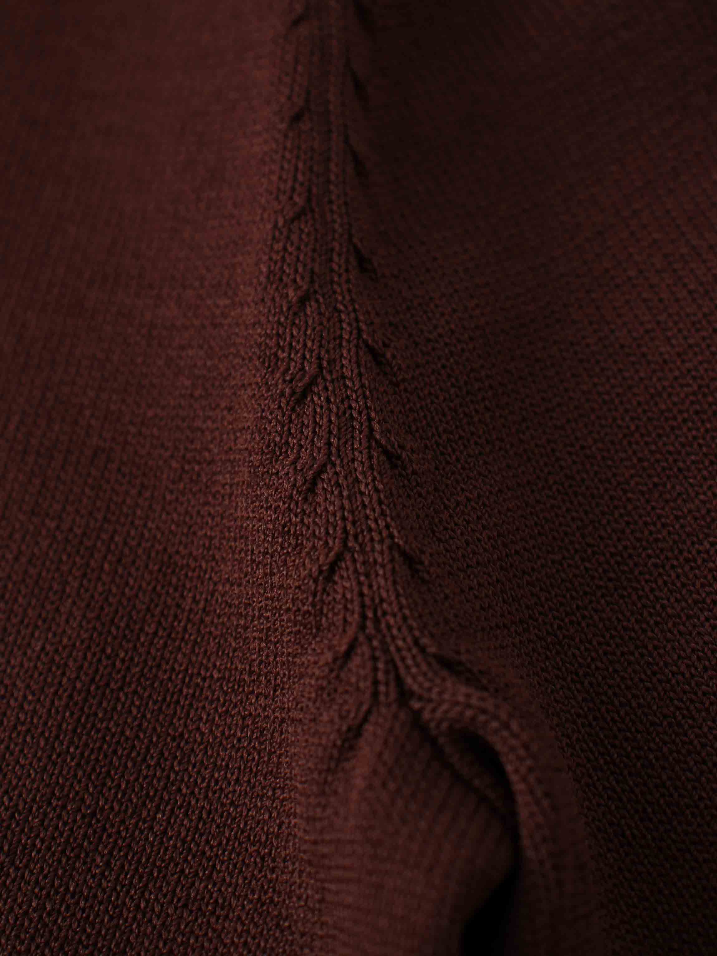 Pearl Button Collar Sweater-Brown/Tan