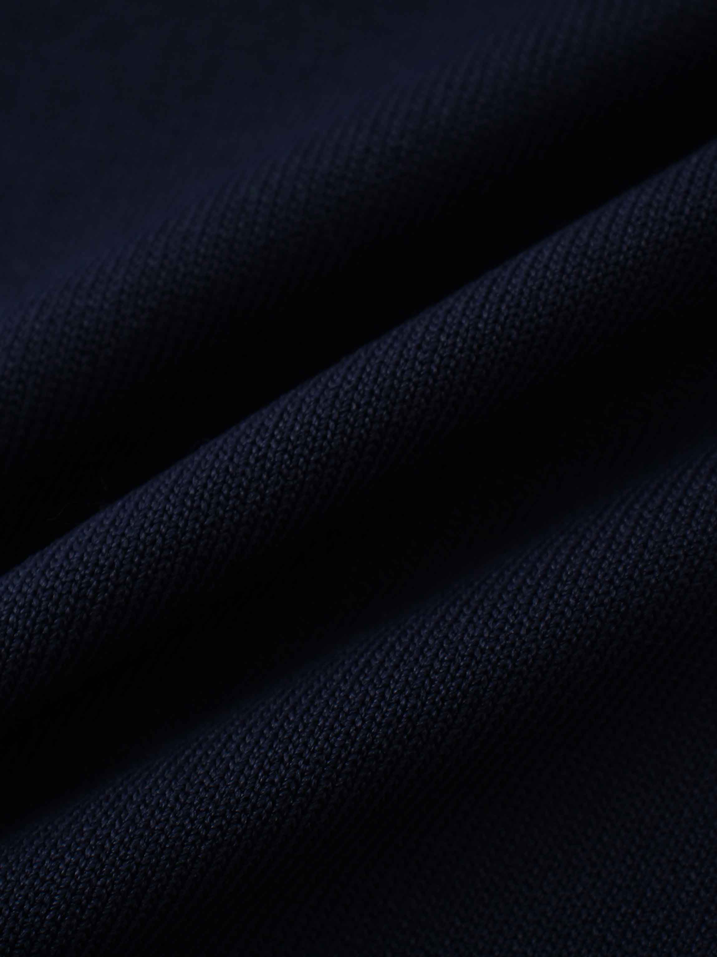 Pearl Button Collar Sweater-Navy/Cream