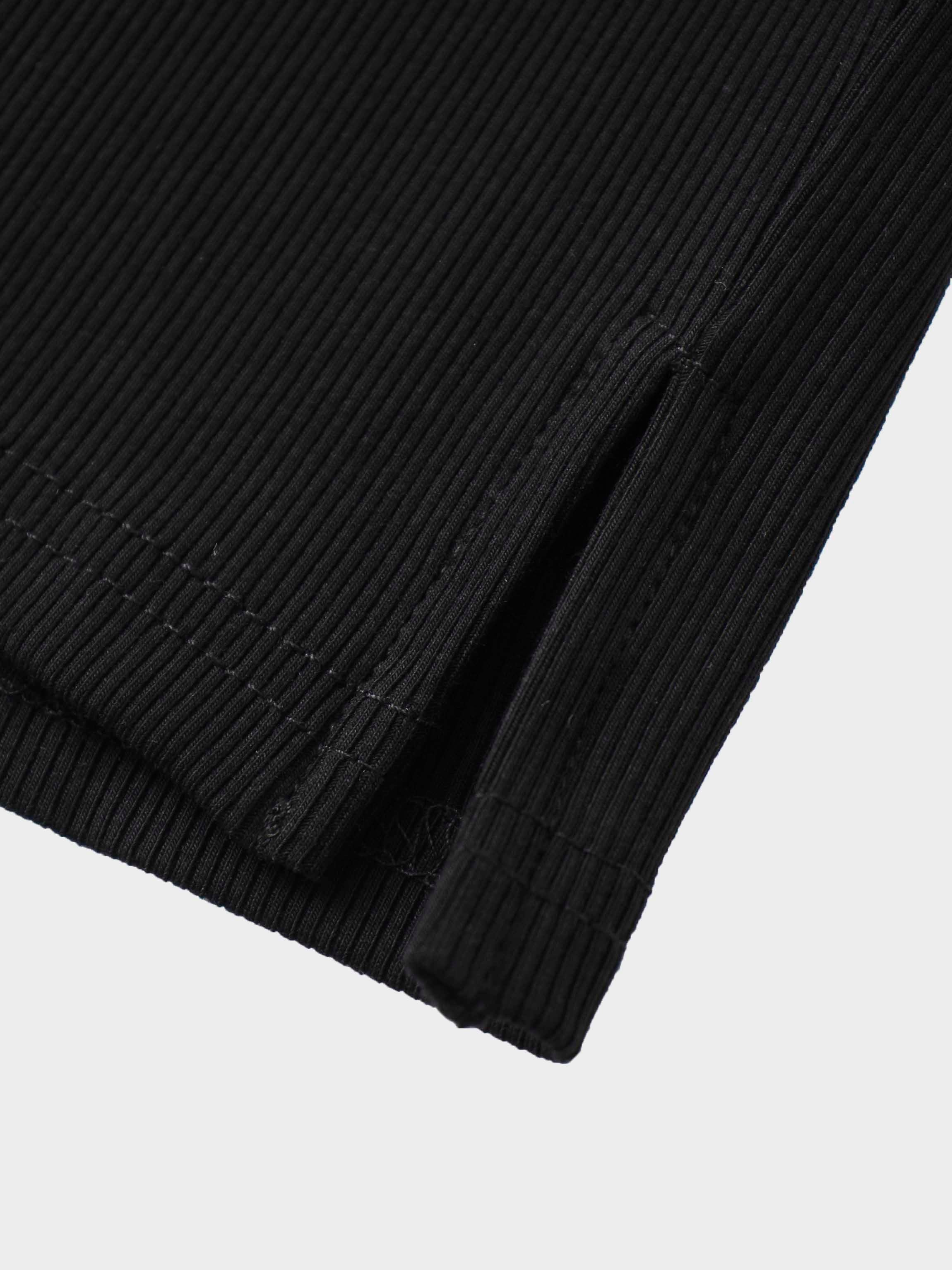 Ribbed Layering Dress-Black