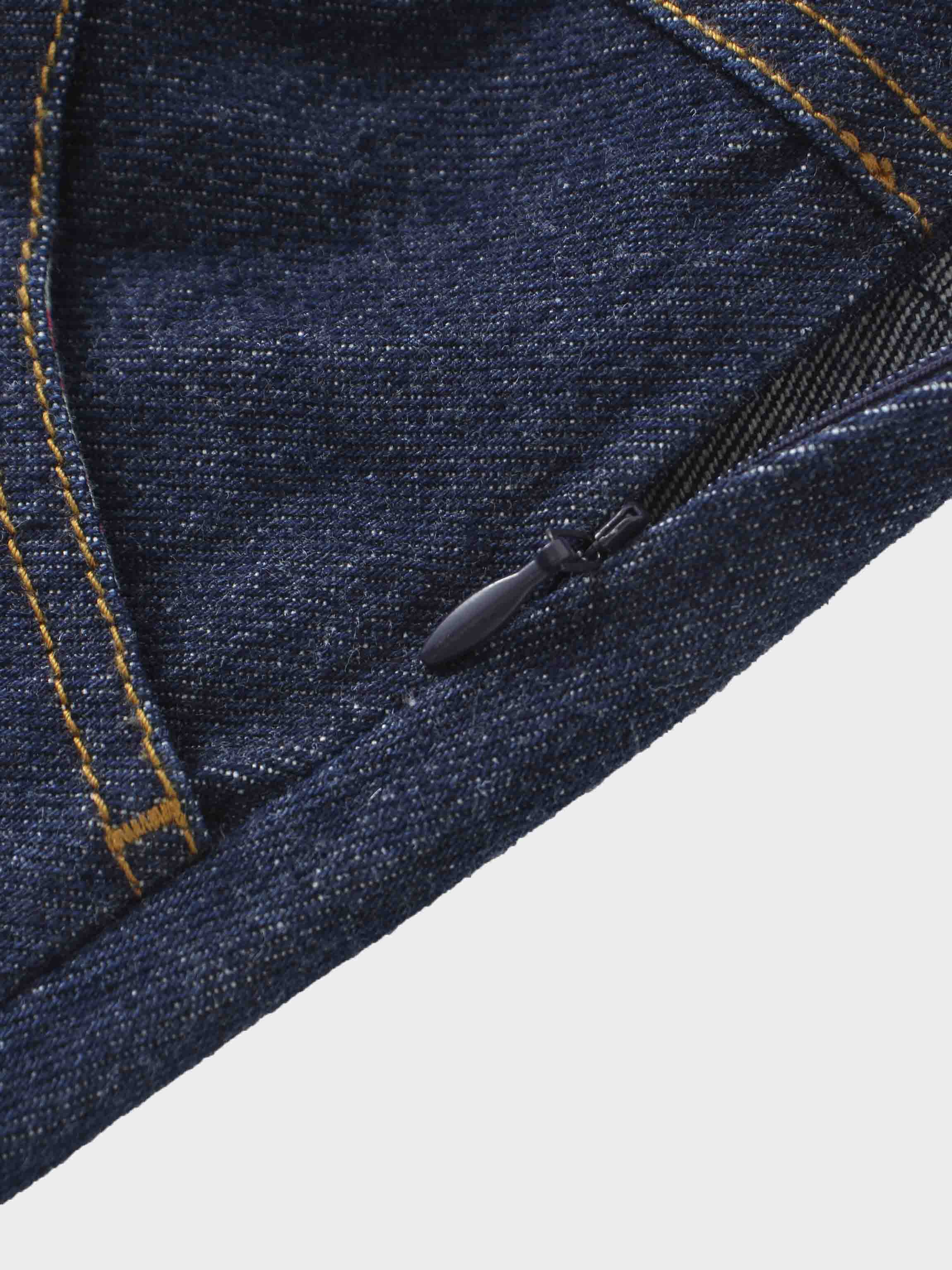 Button Design Denim Skirt-Blue