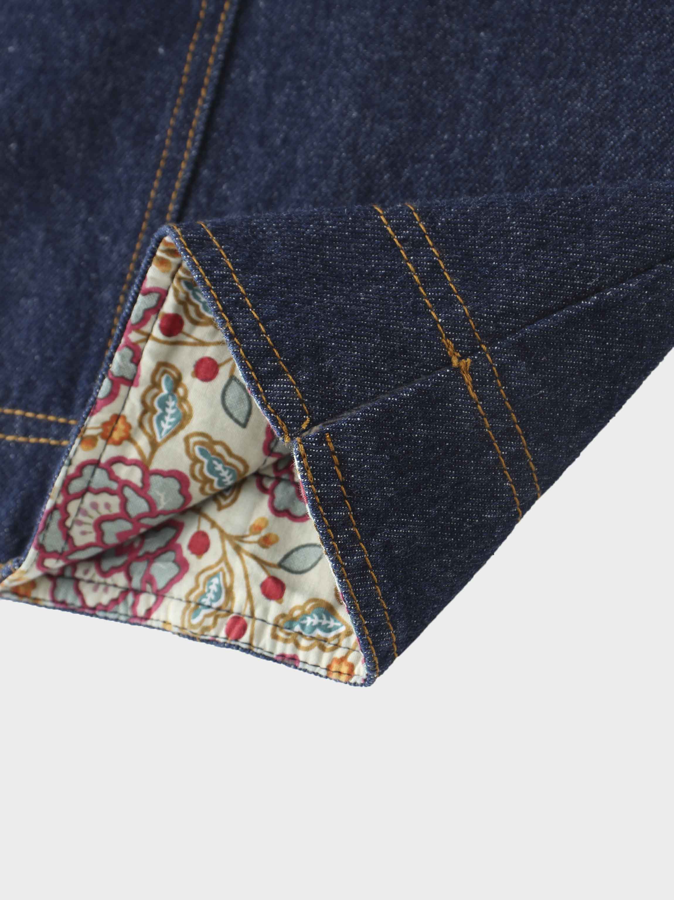 Button Design Denim Skirt-Blue