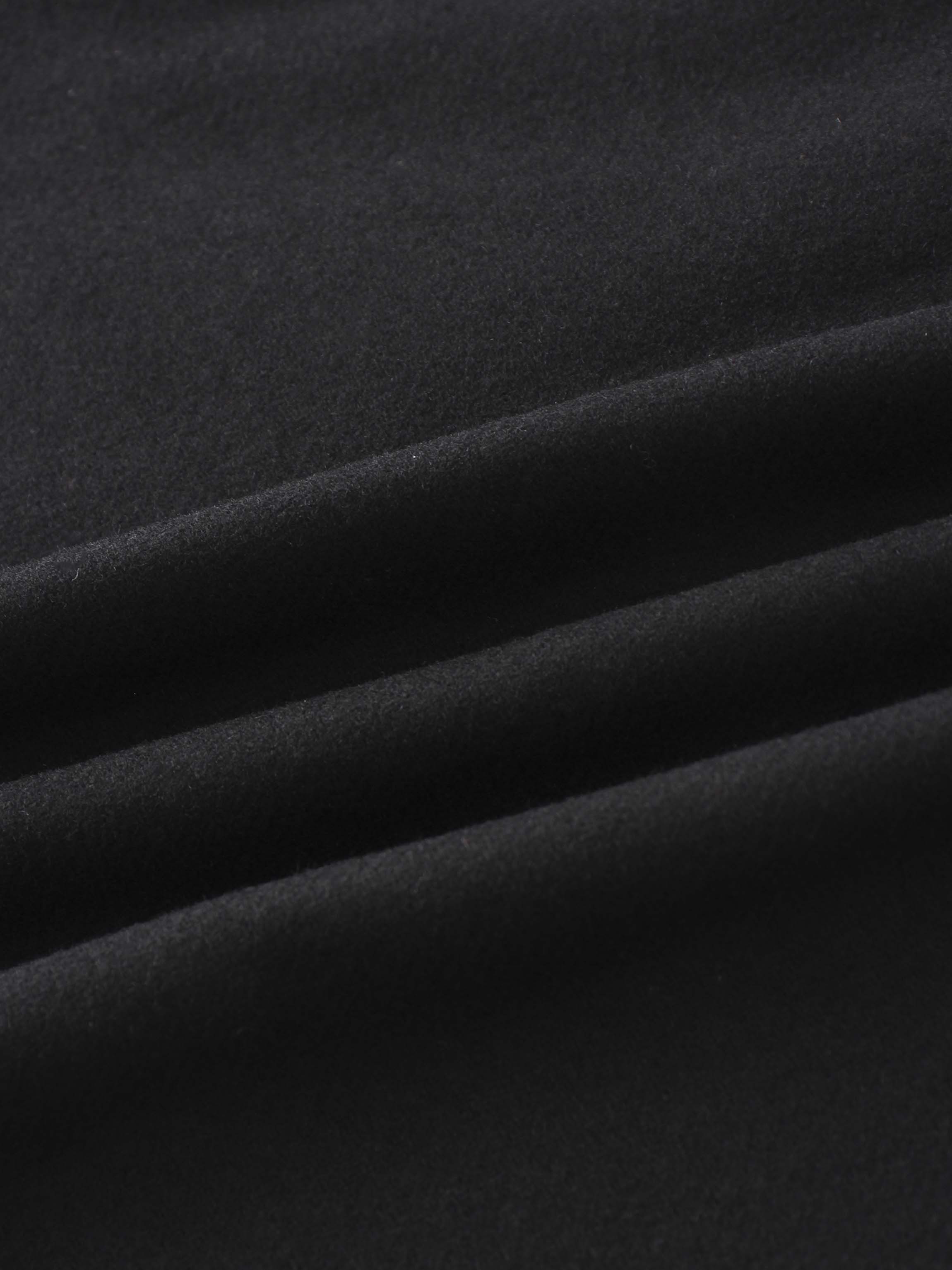 Wool Blend Short Panel Skirt-Black