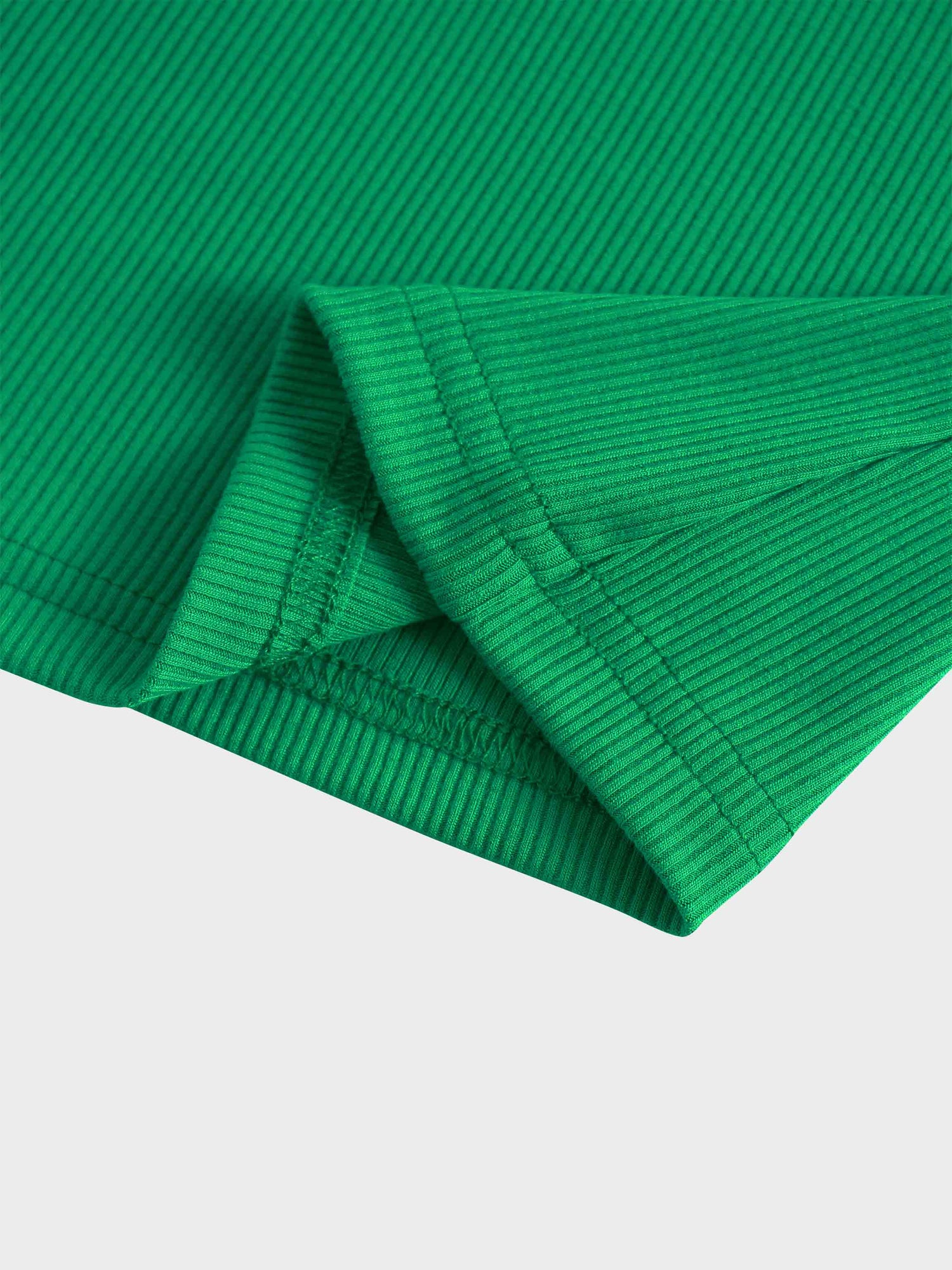 RIBBED HIGH V TEE LS-KELLEY GREEN